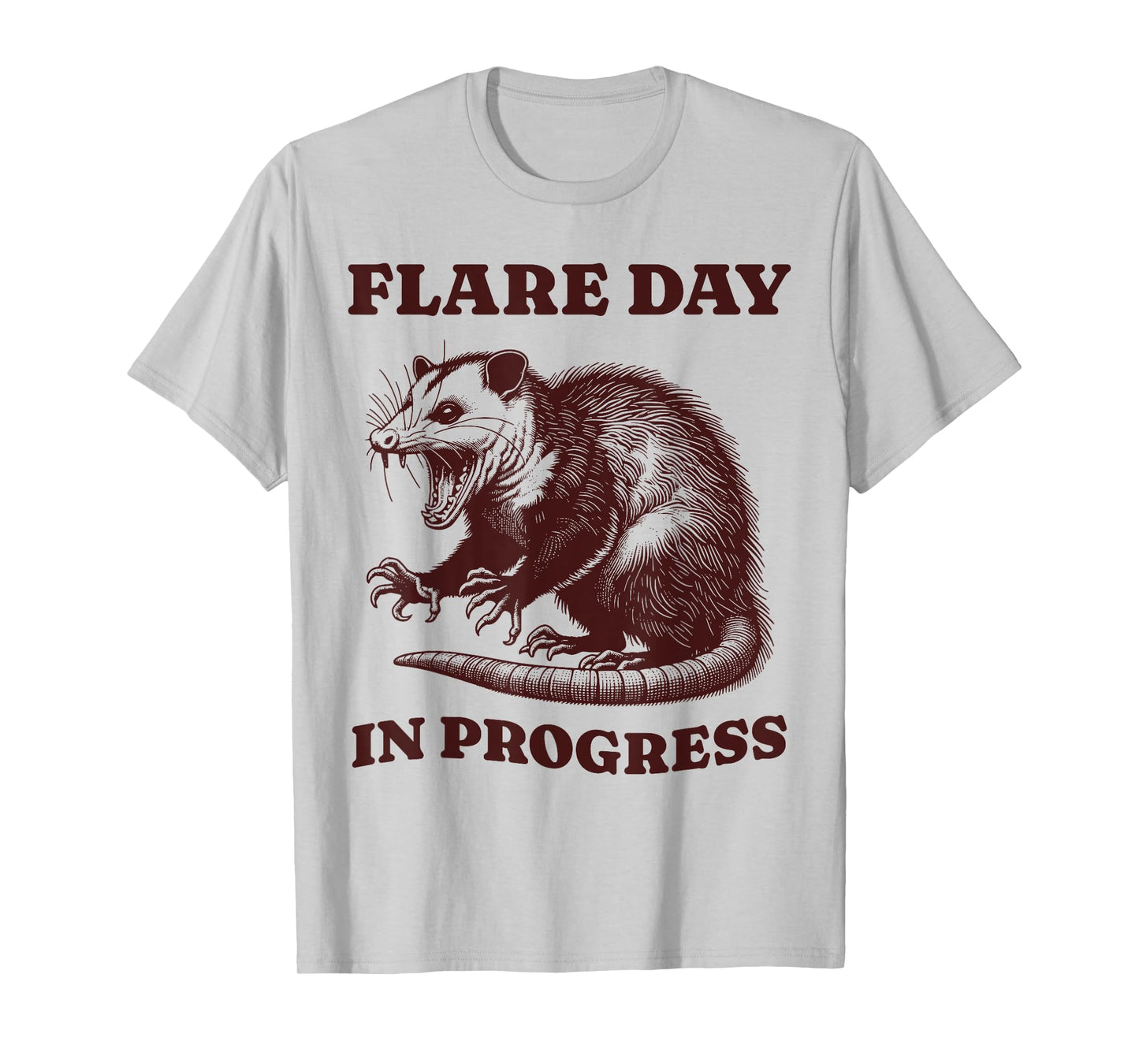 Vintage Possum Flare Day Invisible Illness Chronic Pain T-Shirt