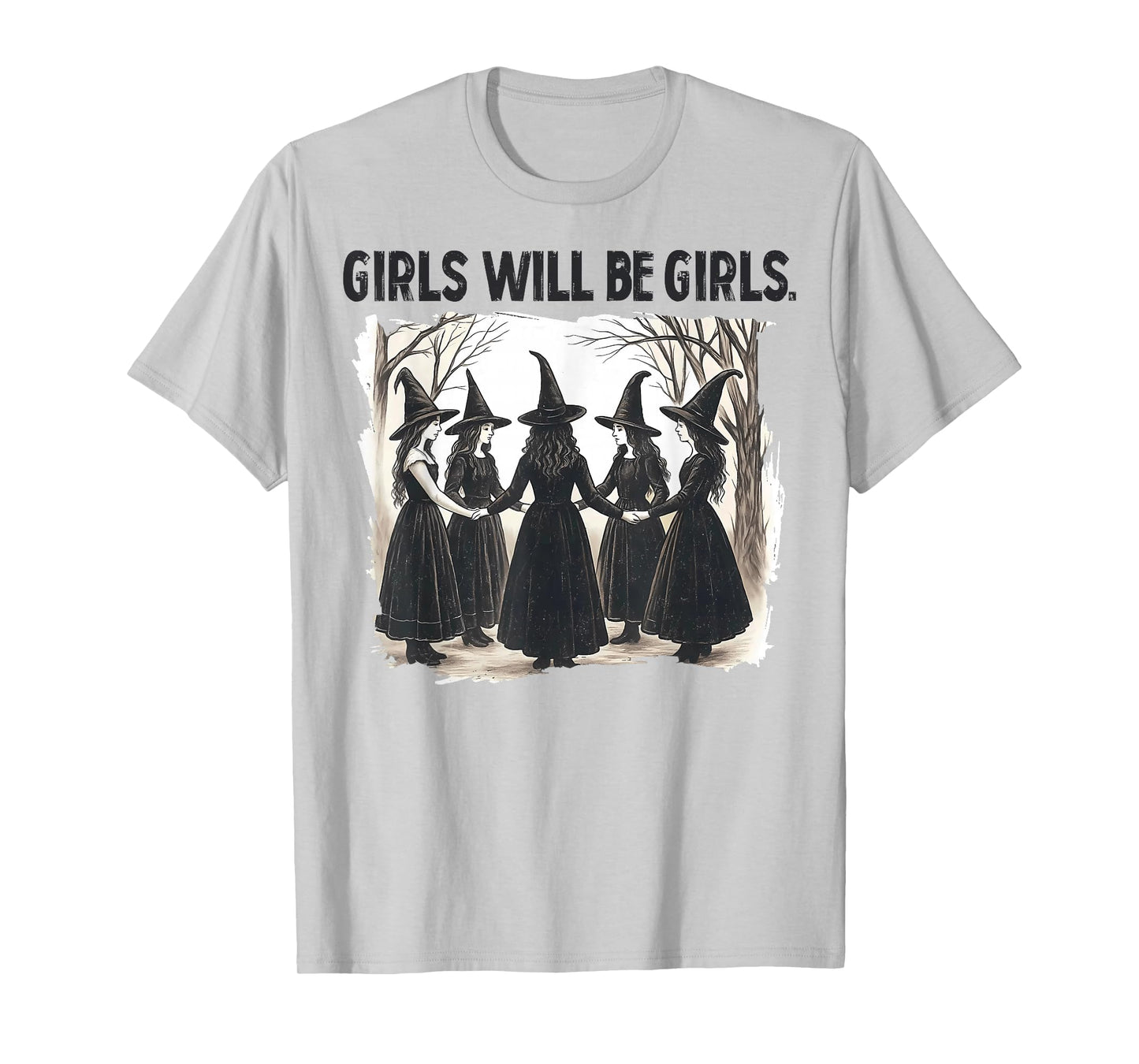 Halloween Spooky Witch Girl Will Be Girls Feminist Women T-Shirt