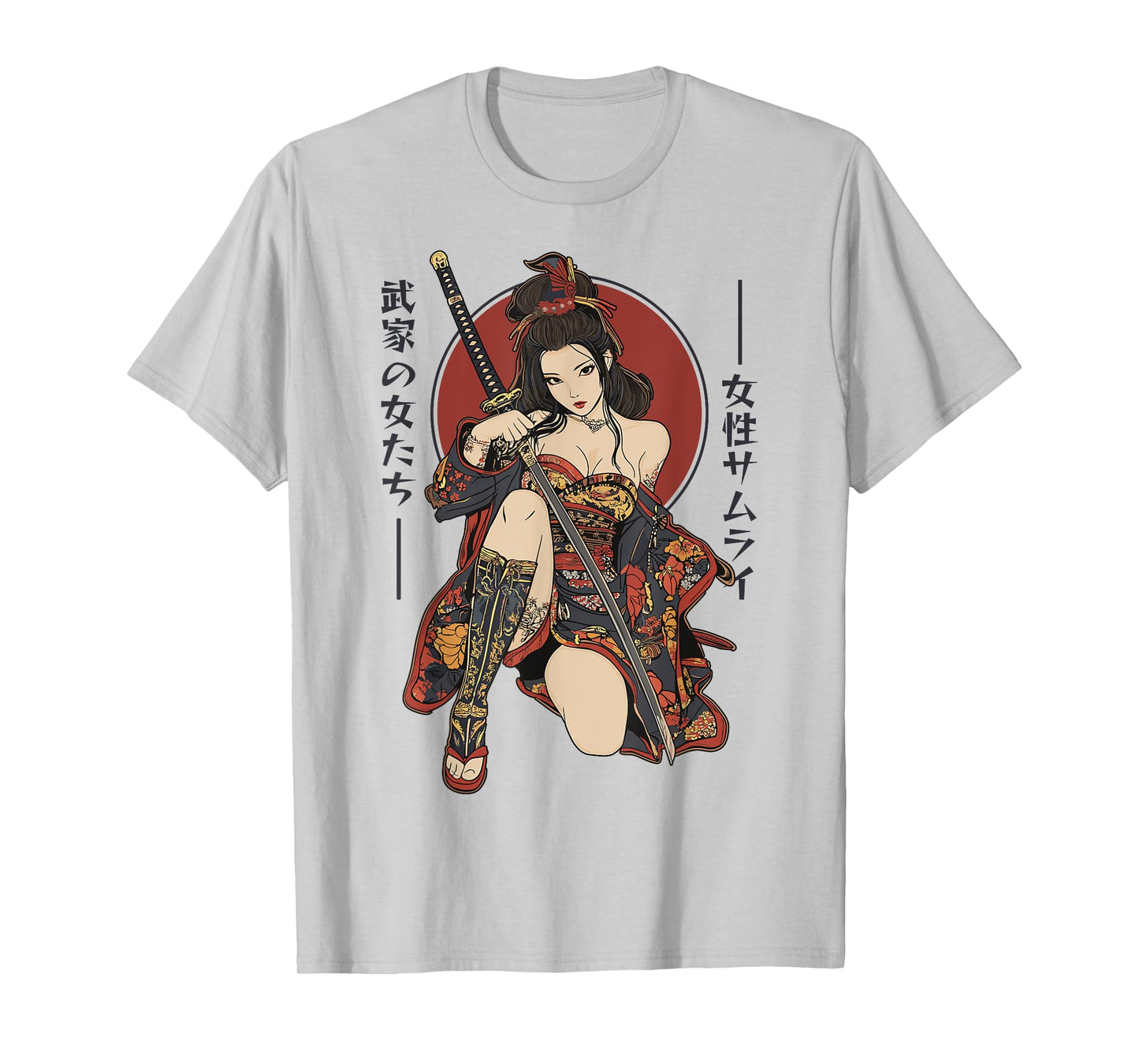 Samurai Warrior Waifu Girl Japanese Ukiyo-e Manga Samurai T-Shirt