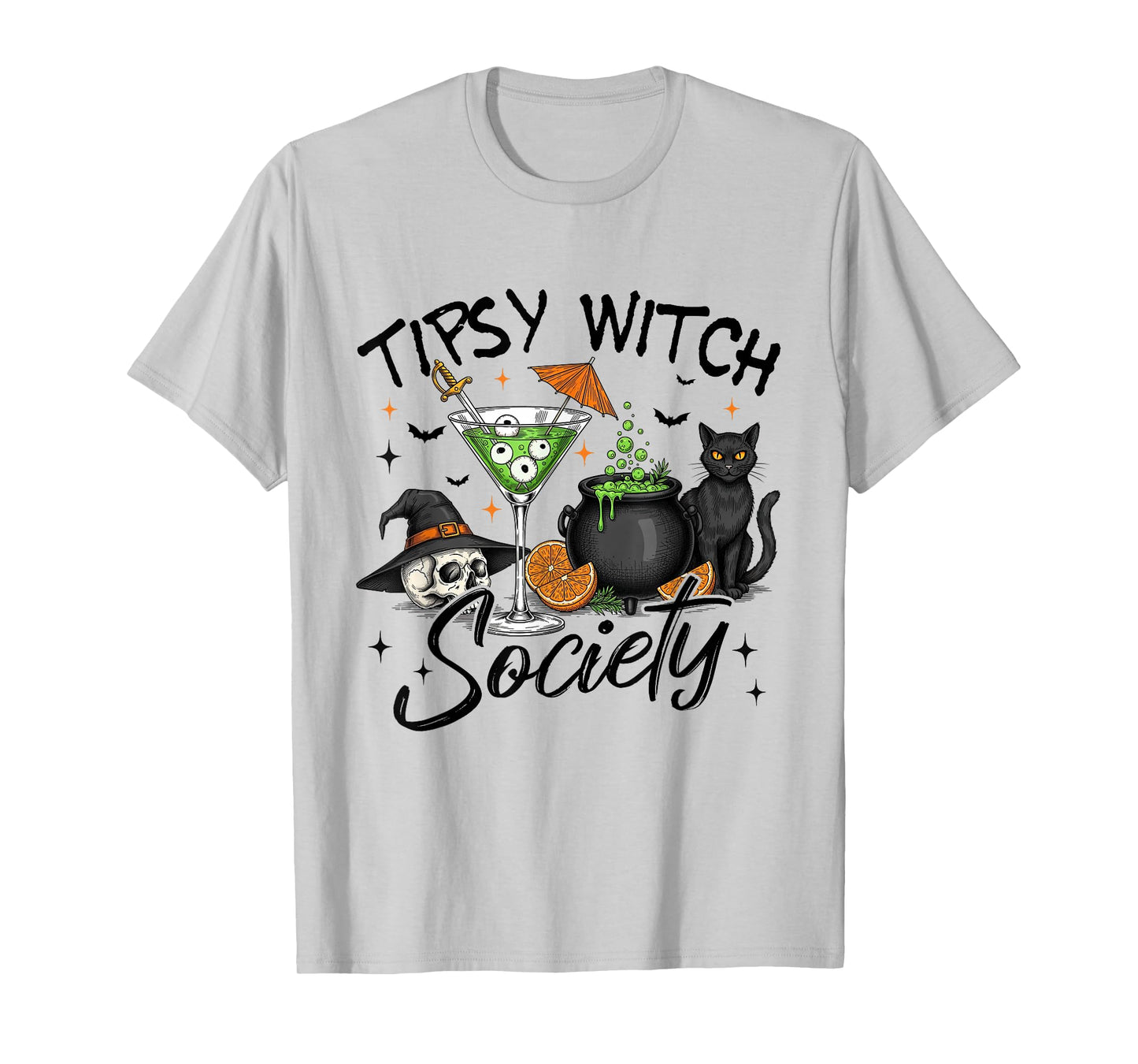Tipsy Witch Society Halloween Coctail Spooky Season Women T-Shirt