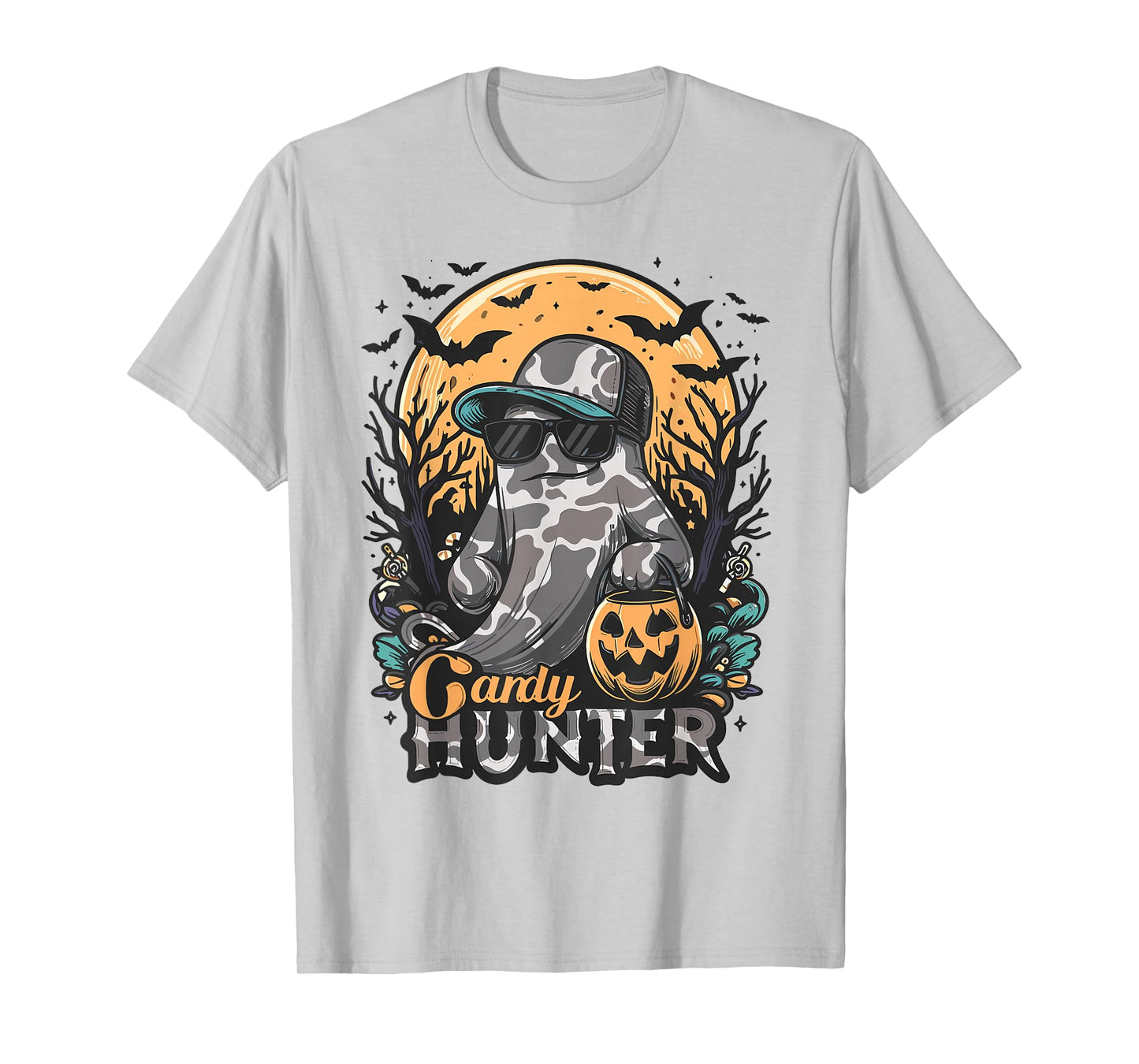 Candy Hunter Halloween Camo Ghost Outdoor Hunting Season T-Shirt