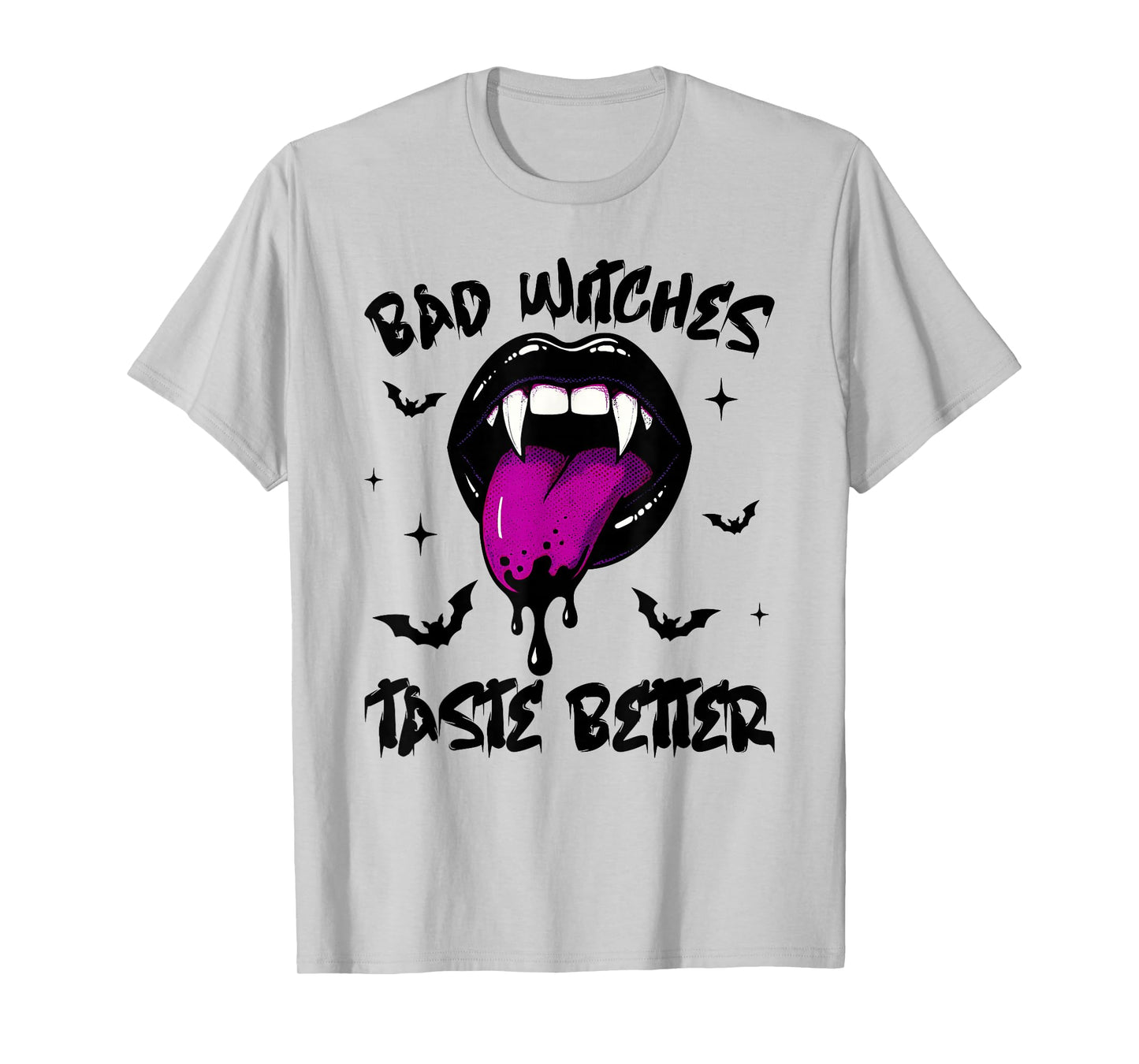 Bad Witches Taste Better Tattoo Lover Vintage Lips Halloween T-Shirt