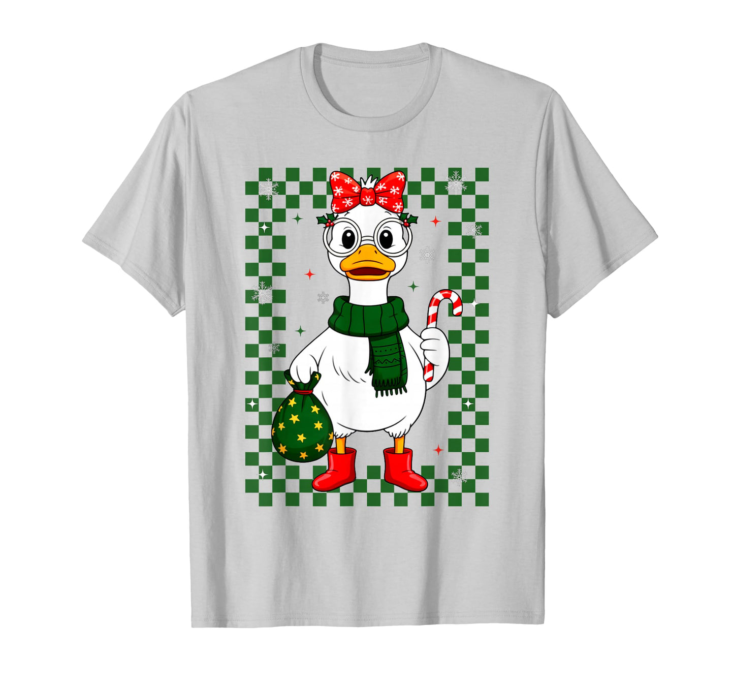 Christmas Candy Cane Goose Matching Couple Xmas Boys Girls T-Shirt