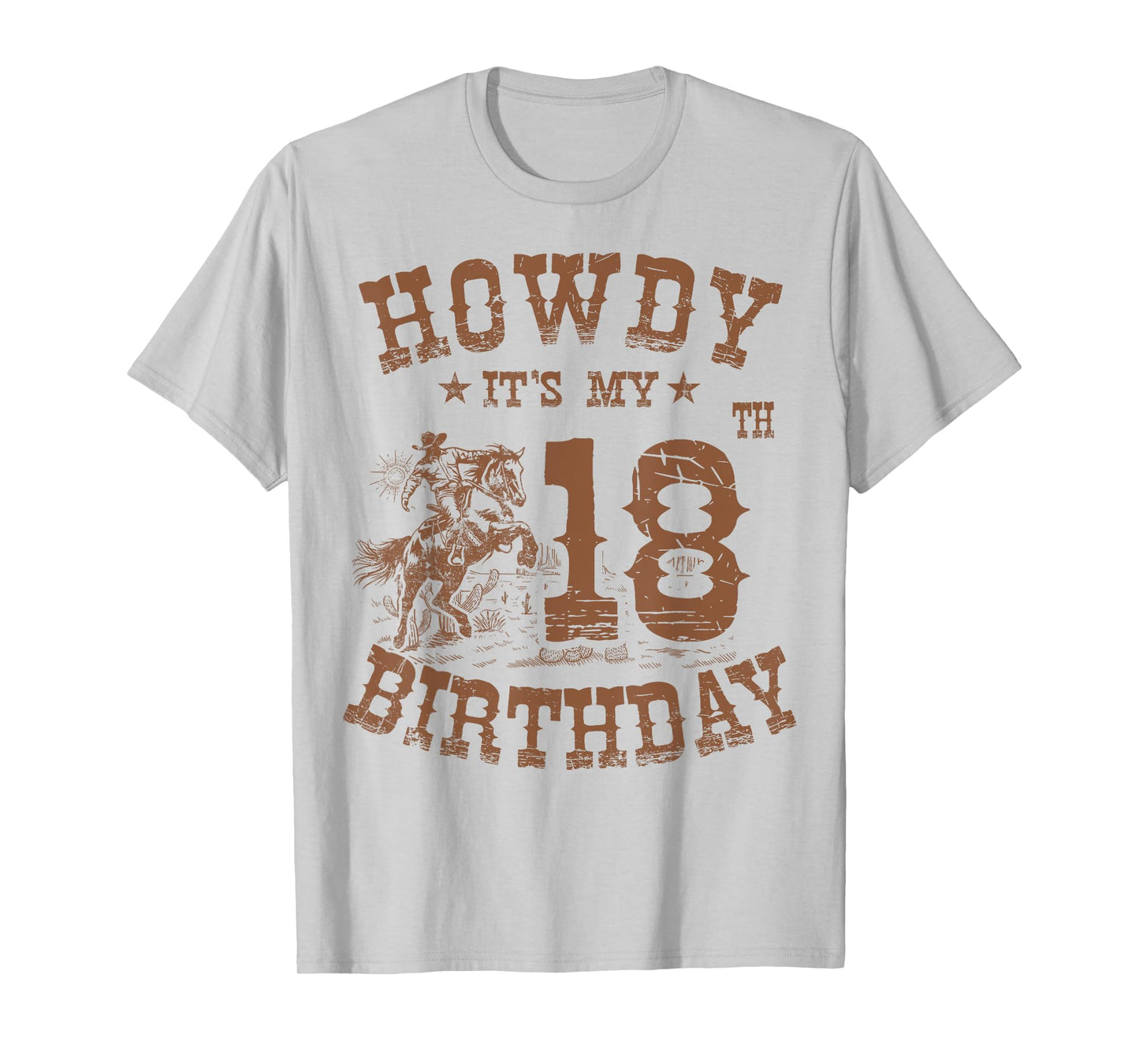 Howdy It's My 18th Birthday Western Cowboy 18 Years Old Bday T-Shirt