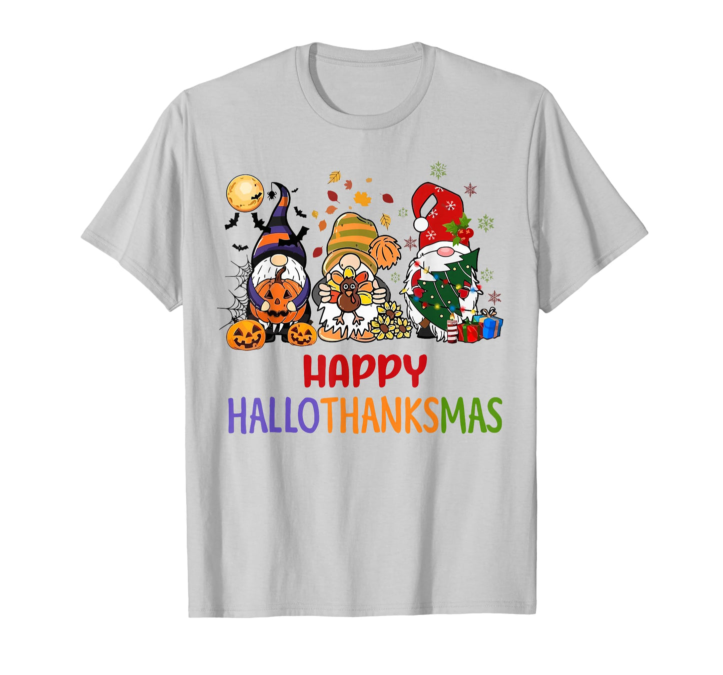 Halloween Thanksgiving Christmas Gnomes Holiday Season T-Shirt