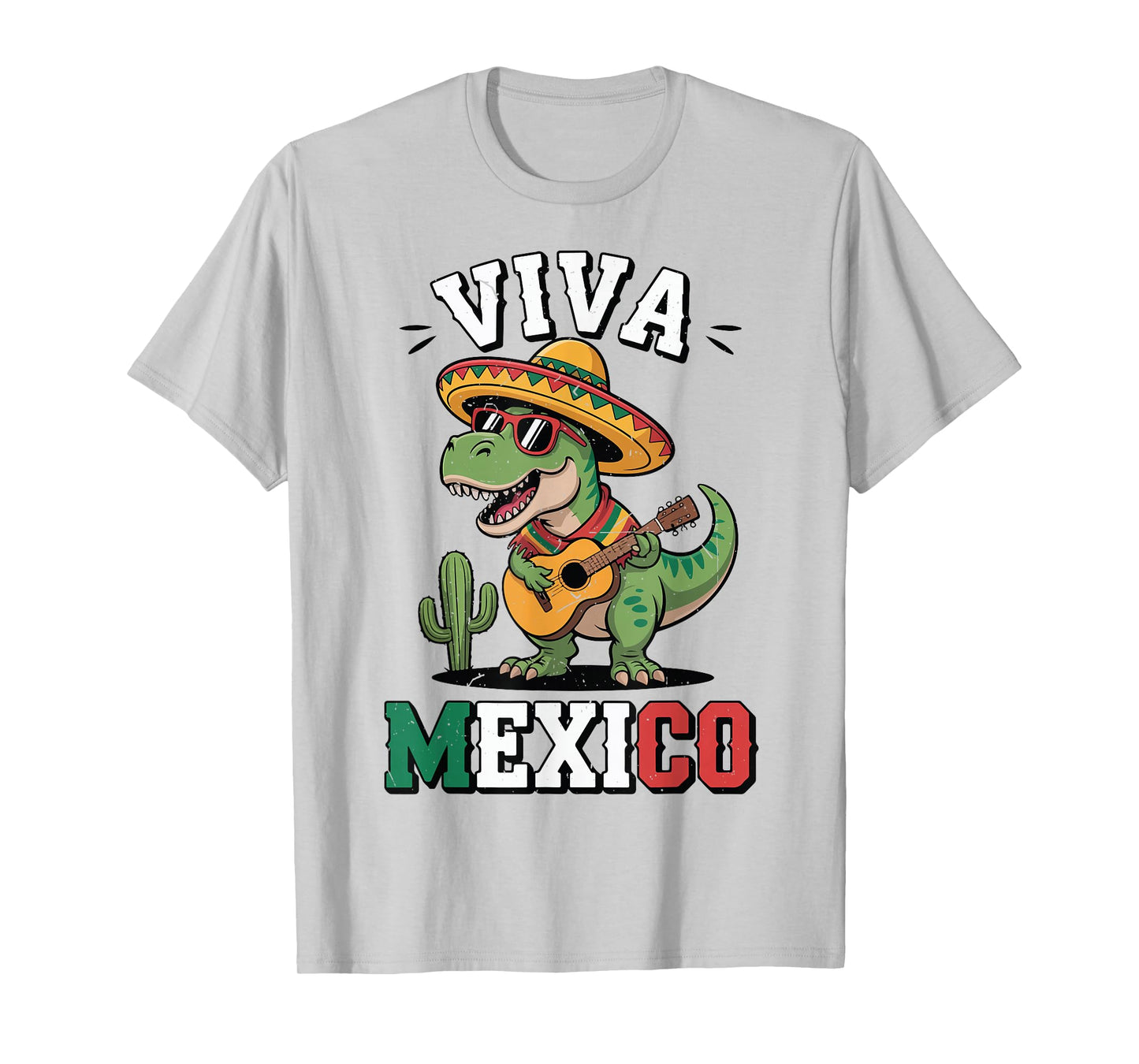 Kids Viva Mexico Shirt Boy Mexican Dinosaur Independence Day T-Shirt