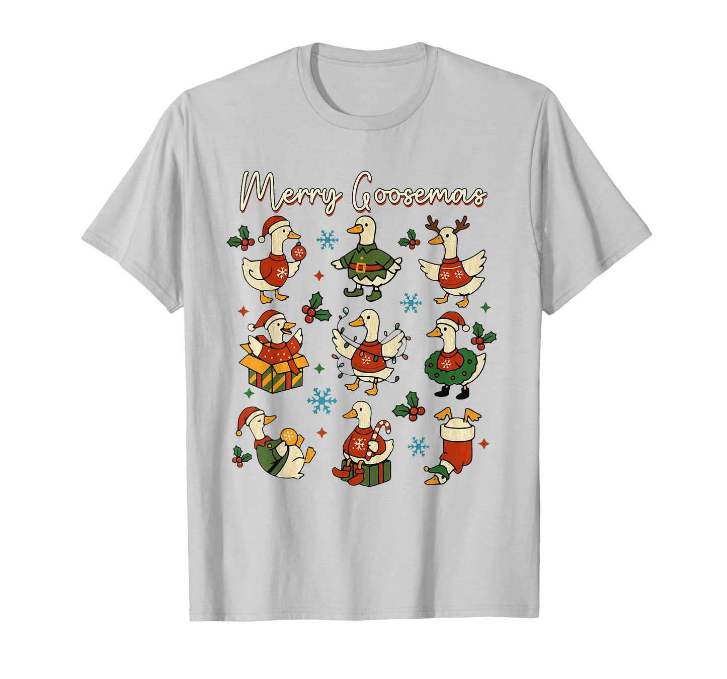 Funny Merry Goosemas Cute Xmas Goose Lovers Men Women Kids T-Shirt