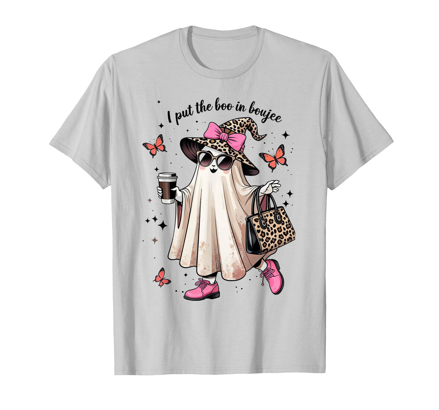 I Put The Boo in Boujee Halloween Cute Lady Ghost Girl Women T-Shirt