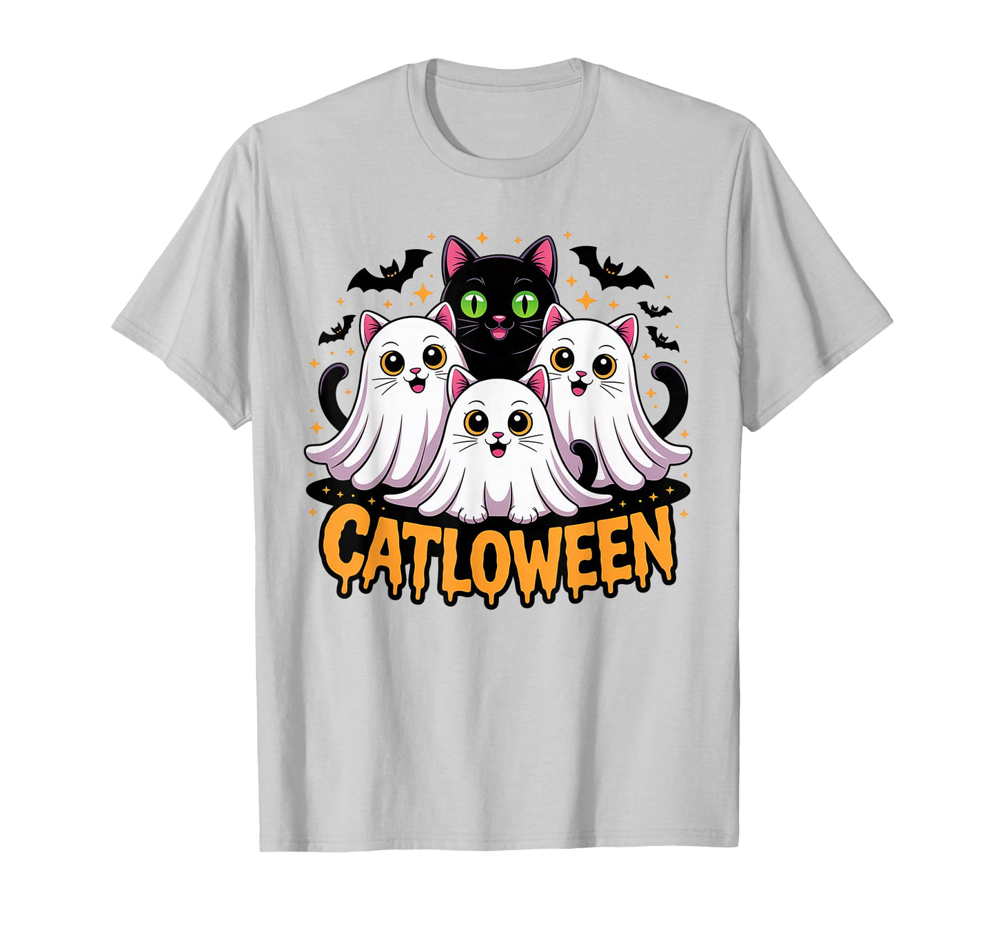 catloween Boo Cute Kitty Cats Lover Halloween Women Men T-Shirt