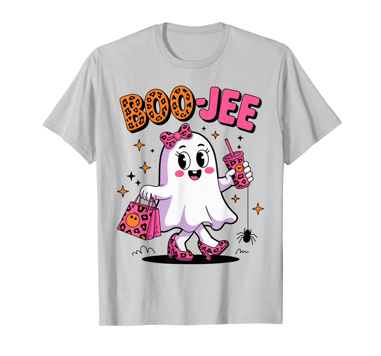 Boo JEE Ghost Coquette Leopard Boo-JEE Coffee Halloween T-Shirt