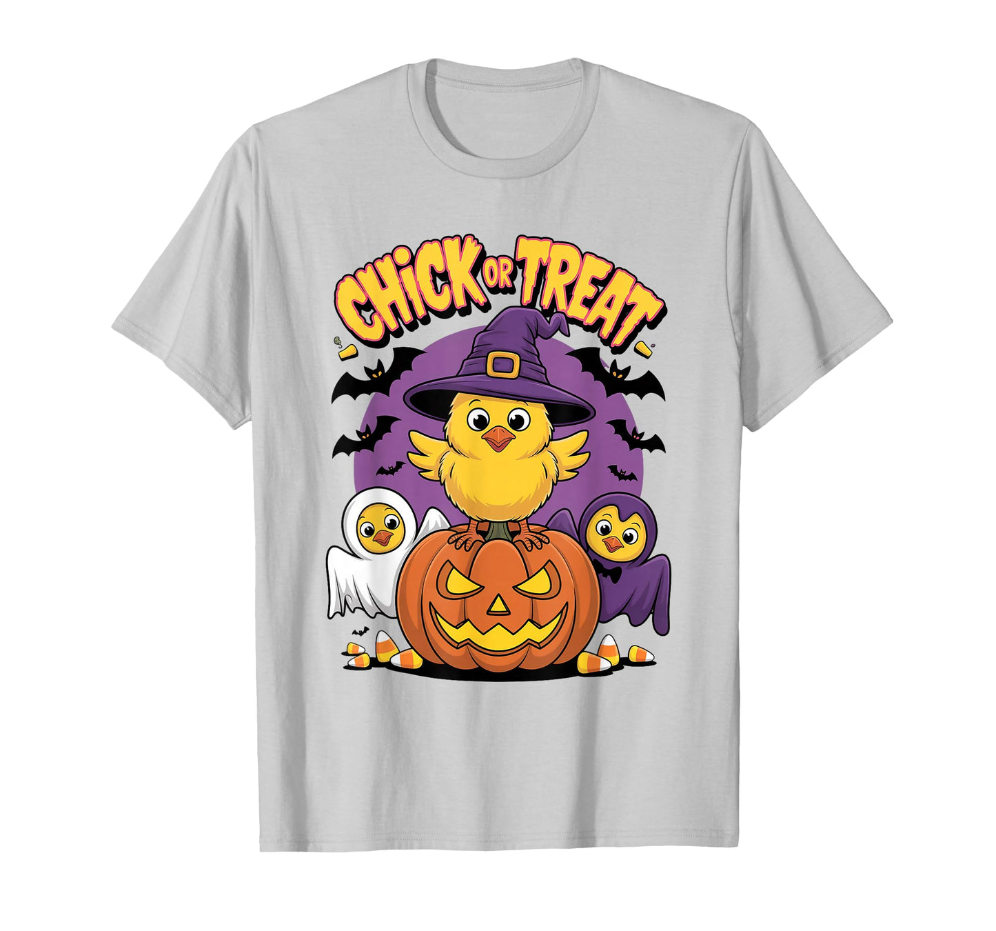 Chick or Treat Halloween Pumpkin Cute Spooky Witch, Ghost T-Shirt