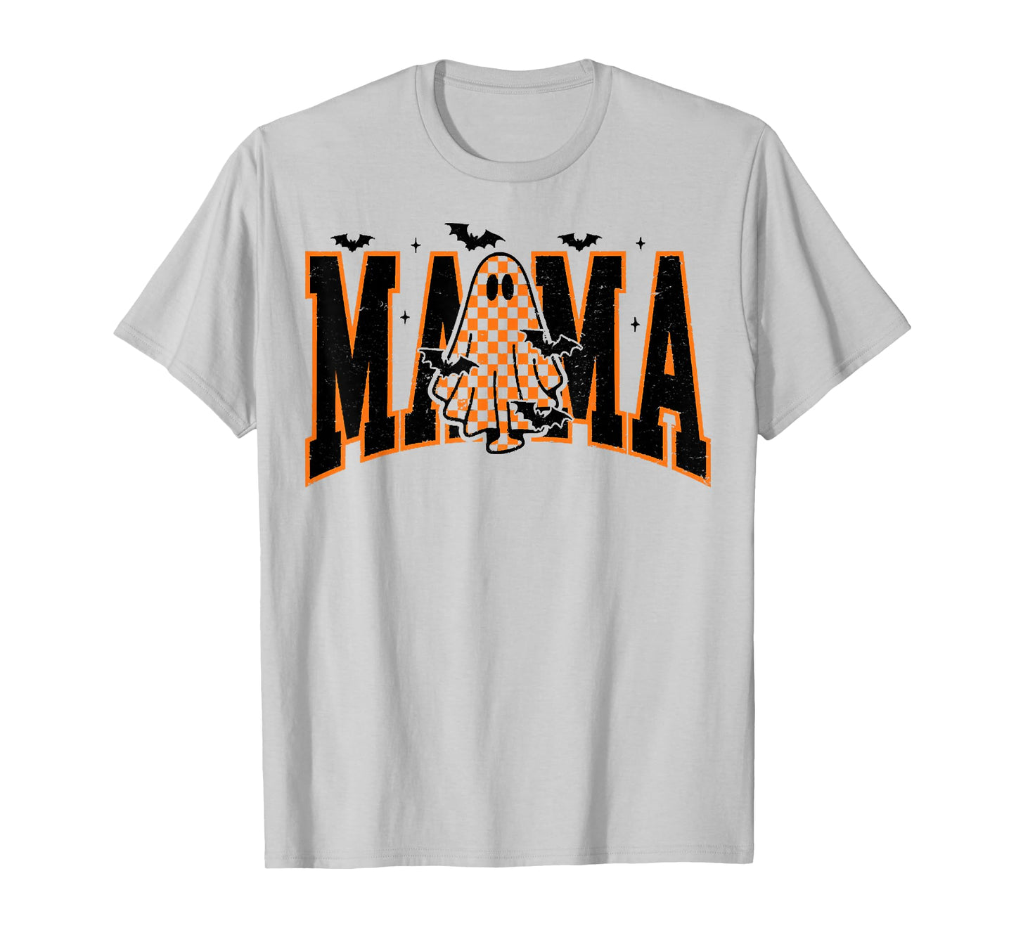 Mama Checkered Halloween Ghost Tees, Spooky Vibes Tees T-Shirt