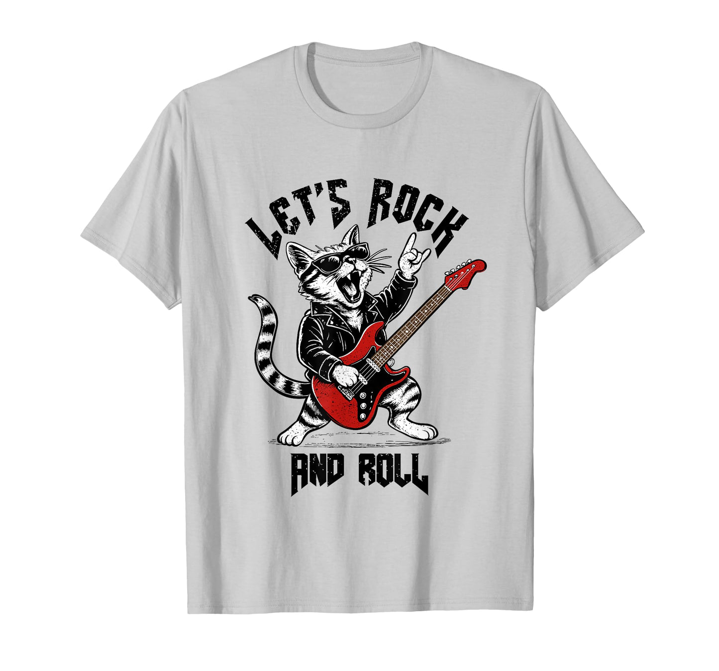 Rock And Roll Cat Guitarist Vintage Rock&Roll Cat Guitar T-Shirt