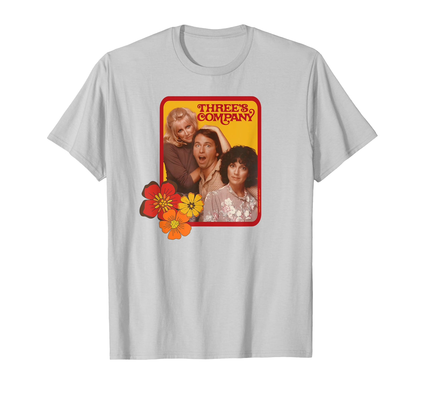 Jack & Janet & Chrissy Three's Company Retro Floral Graphic T-Shirt