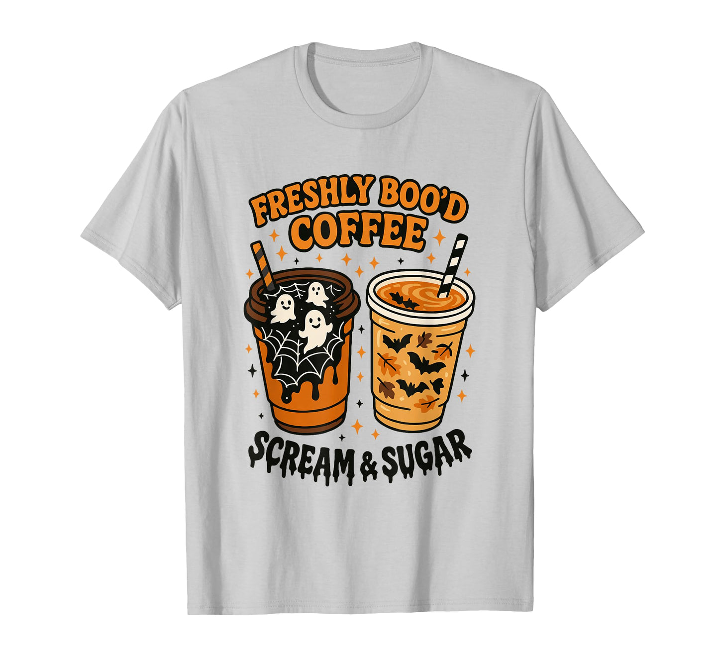 Freshly Boo'd Coffee Scream and Sugar Halloween Ghost Spooky T-Shirt