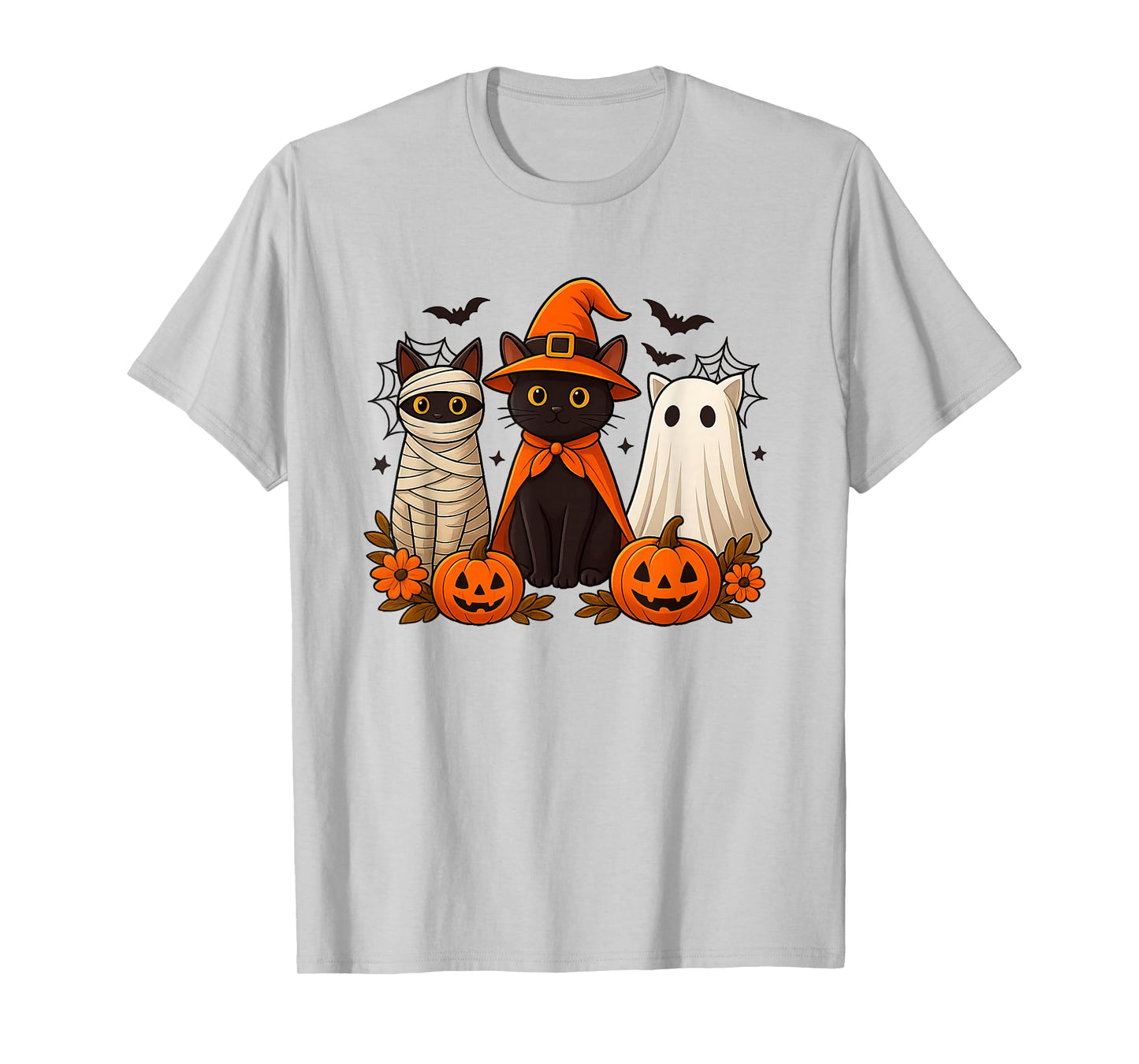 Halloween Black Cat Witch Scary Pumpkin Women Men Kids T-Shirt