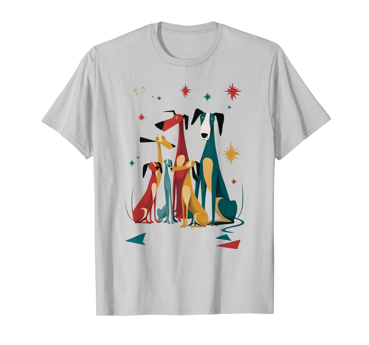 Vintage Retro Mid-Century Long Neck Dogs 50s 60s Style T-Shirt