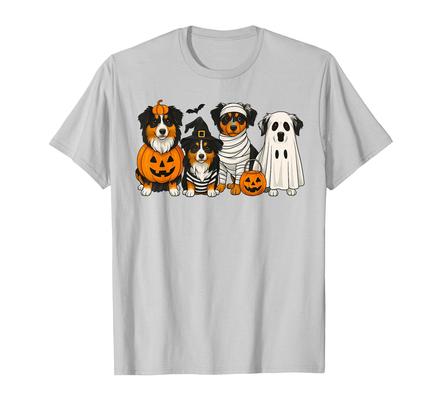 Australian Shepherd Lover Aussie Mom Halloween Vibes Spooky T-Shirt