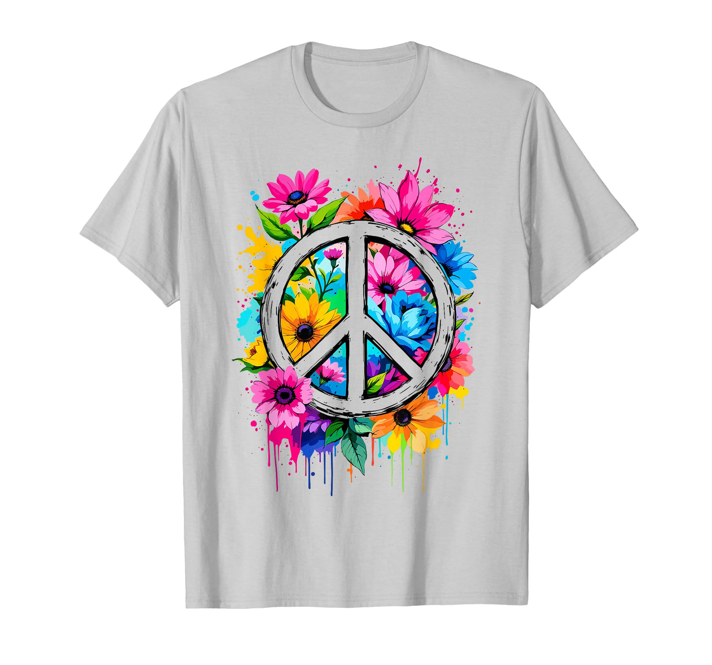 Love Peace Flower Power, Peace Sign, 70s 60s, Women Hippie T-Shirt