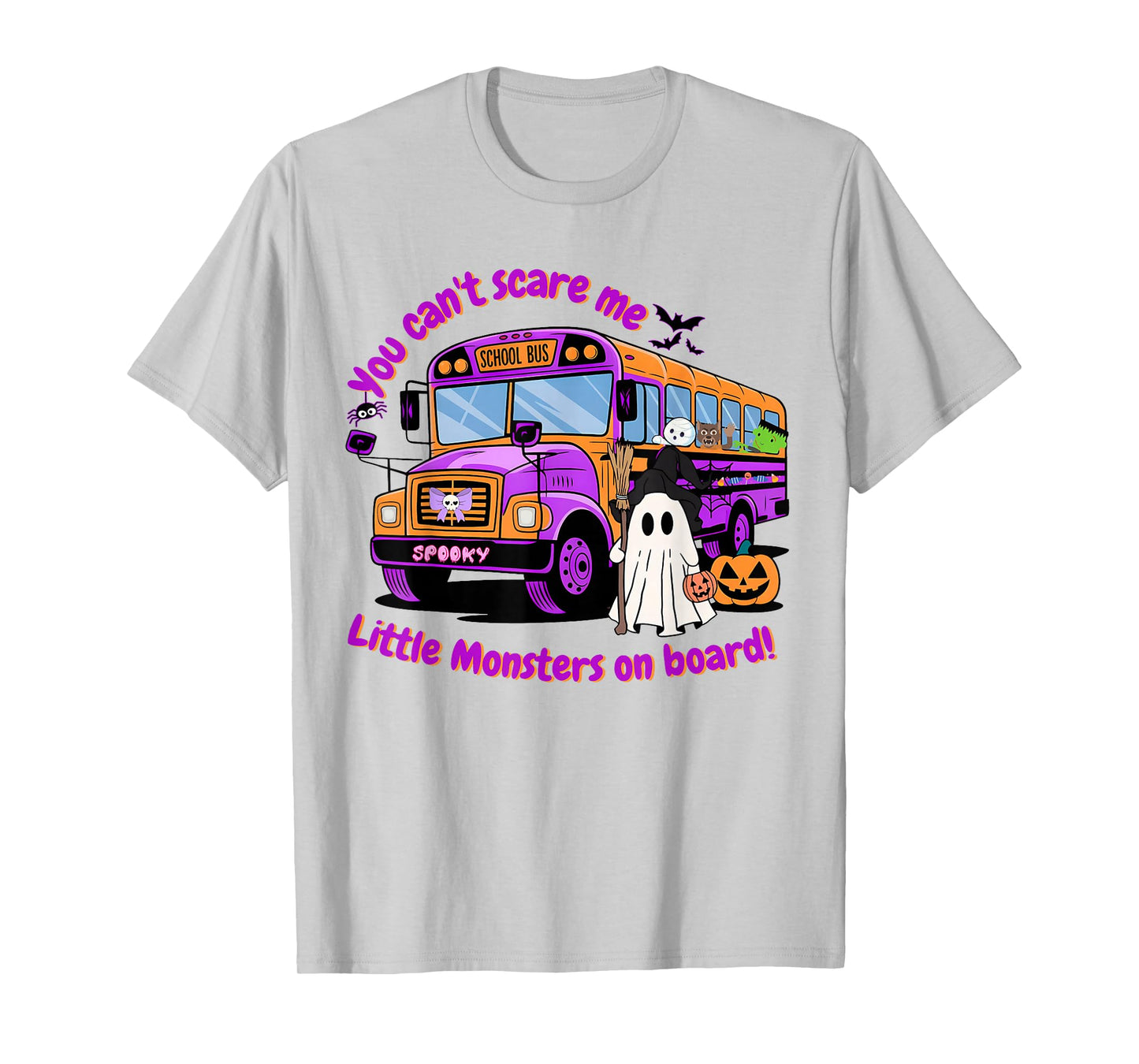 Halloween School Bus Witch Ghost Trick Or Treat Spooky Vibes T-Shirt