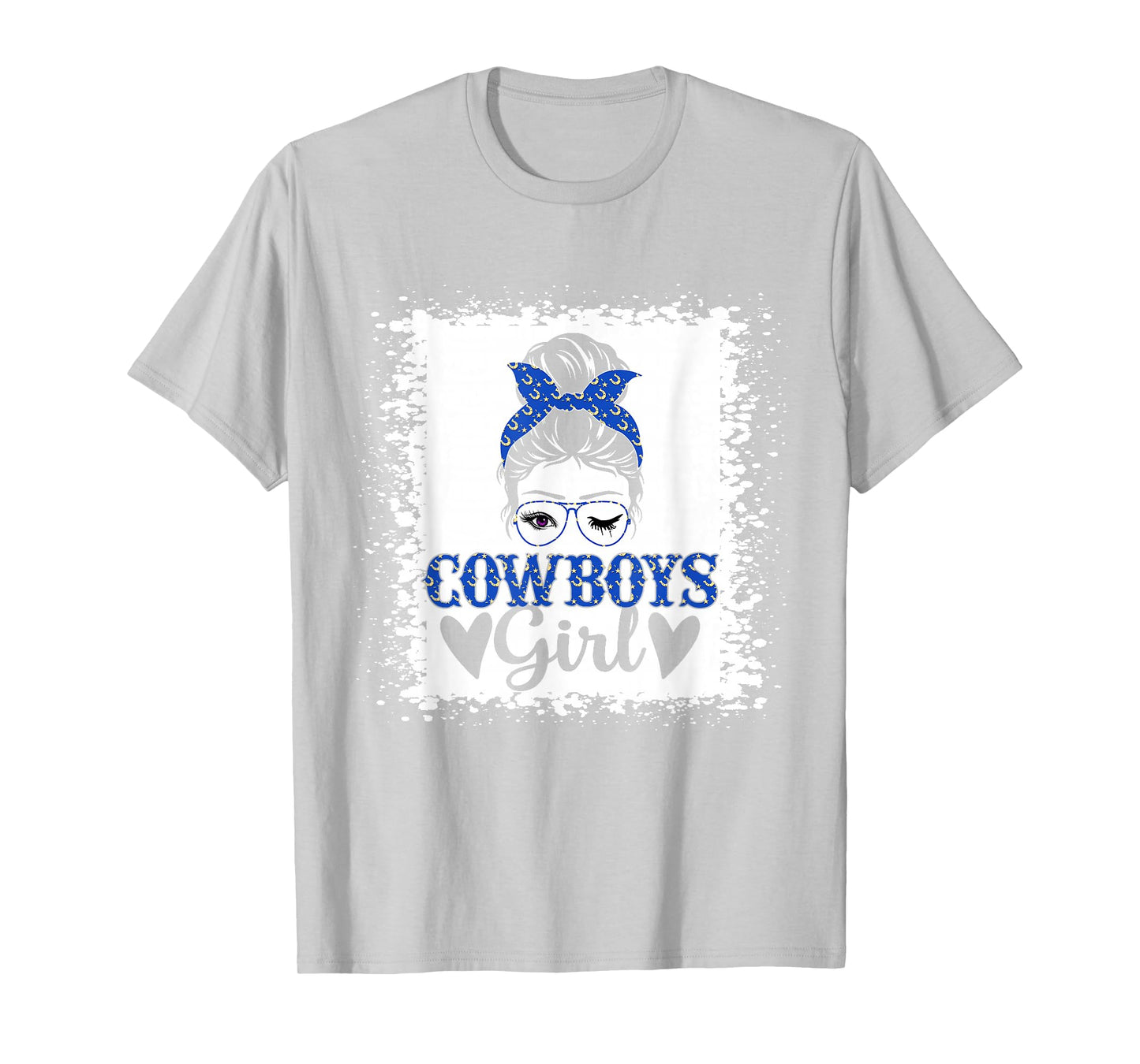 Messy Bun Cowboys Girl Sport Fan Men Women Girls Kids T-Shirt