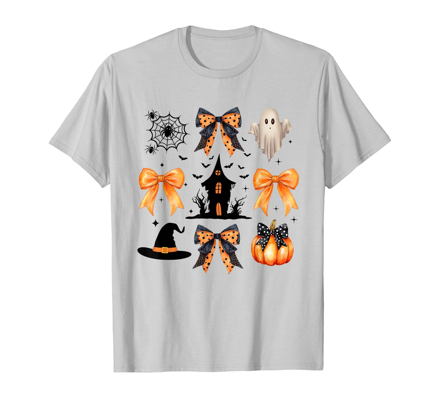 Halloween Coquette Bow Pumpkin Ghost Boo Funny Halloween T-Shirt