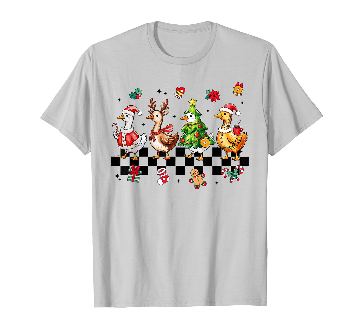 Xmas Santa Gingerbread Goose Merry Christmas Men Women Kids T-Shirt