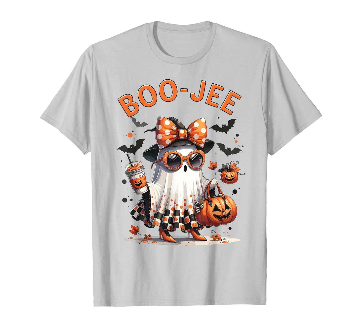 Boo JEE Coquette Pumkin Ghost Coffee Halloween Boujee Ghost T-Shirt