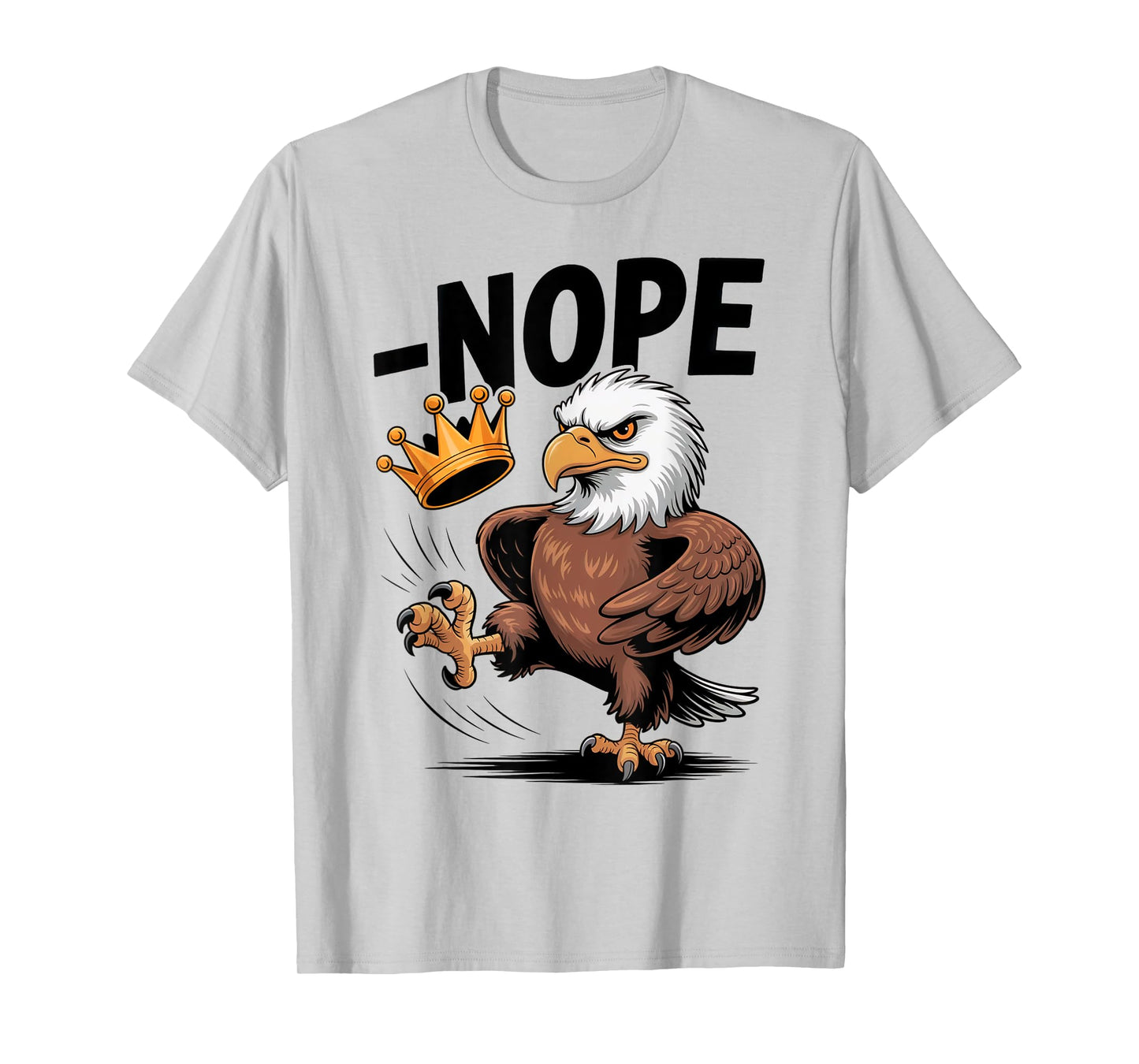 Vintage No Kings In America Funny Eagle Kicking Crown T-Shirt
