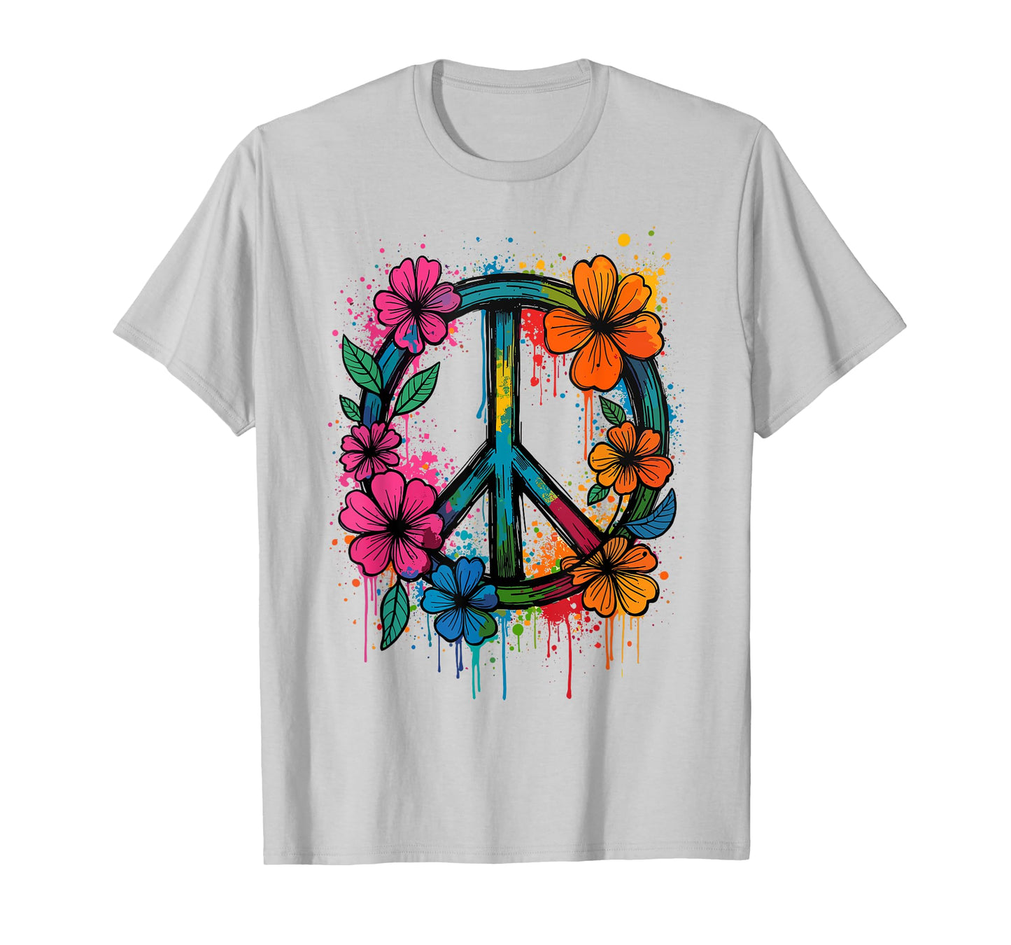Peace Sign, Love Peace Flower Power, Women, 70s & 60s T-Shirt