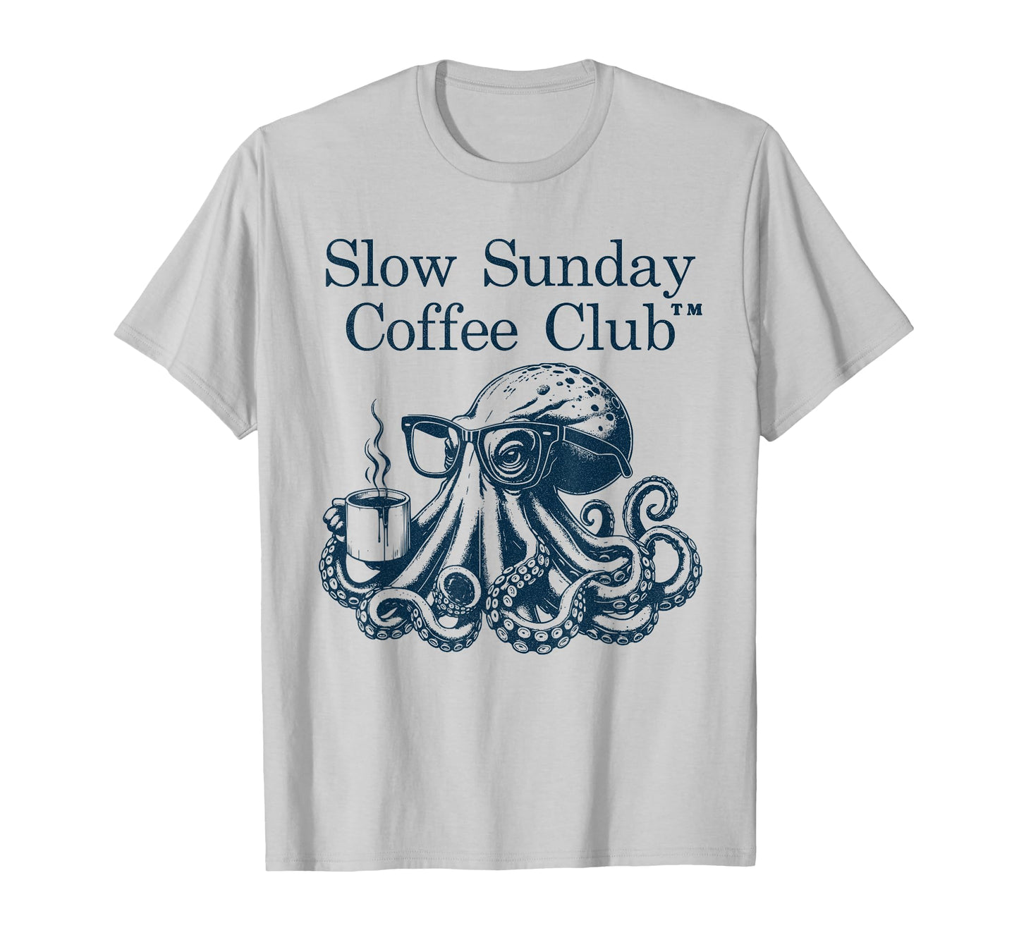 Slow Sunday Coffee Club - Caffeine- Coffee Octopus T-Shirt