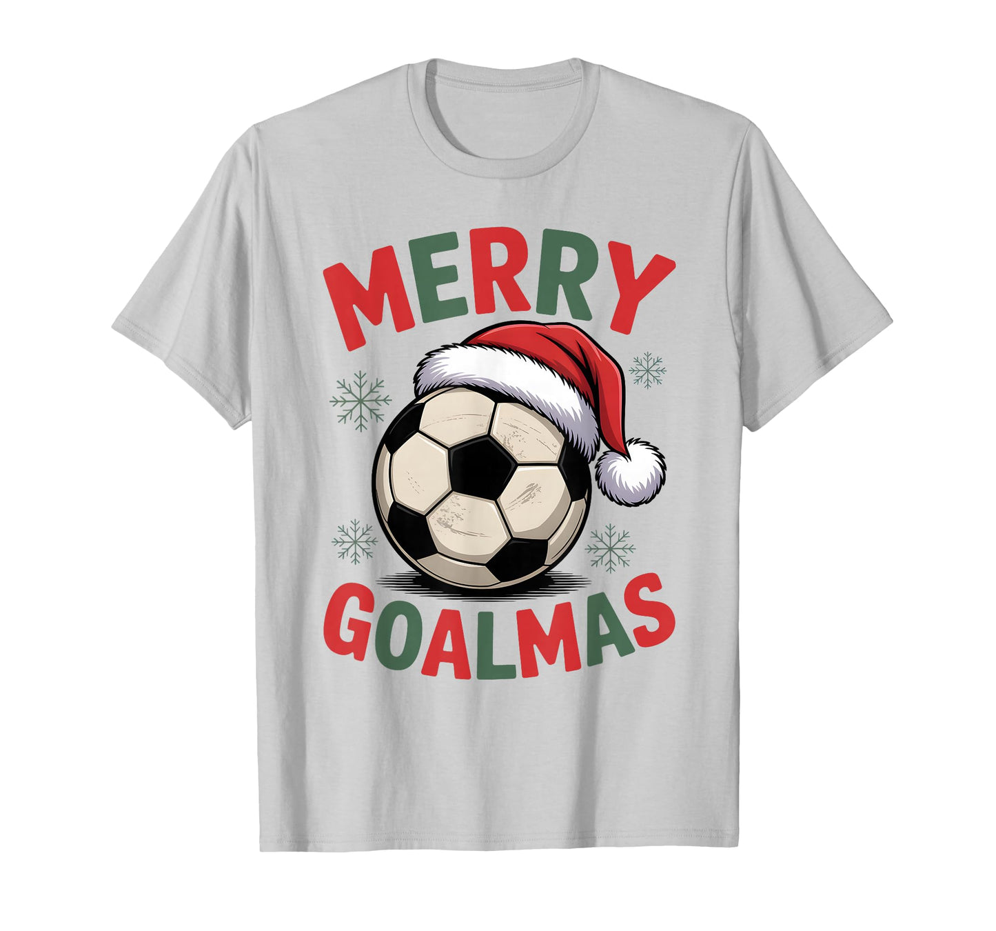Merry Goalmas Christmas Funny Santa Soccer Ball Graphic T-Shirt