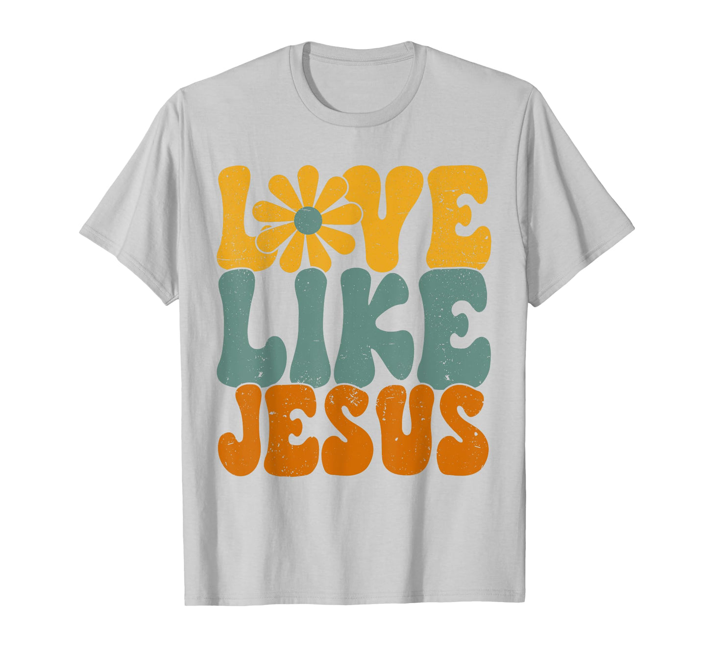 Christian Retro Love Like Jesus Religious Faith God 70s T-Shirt