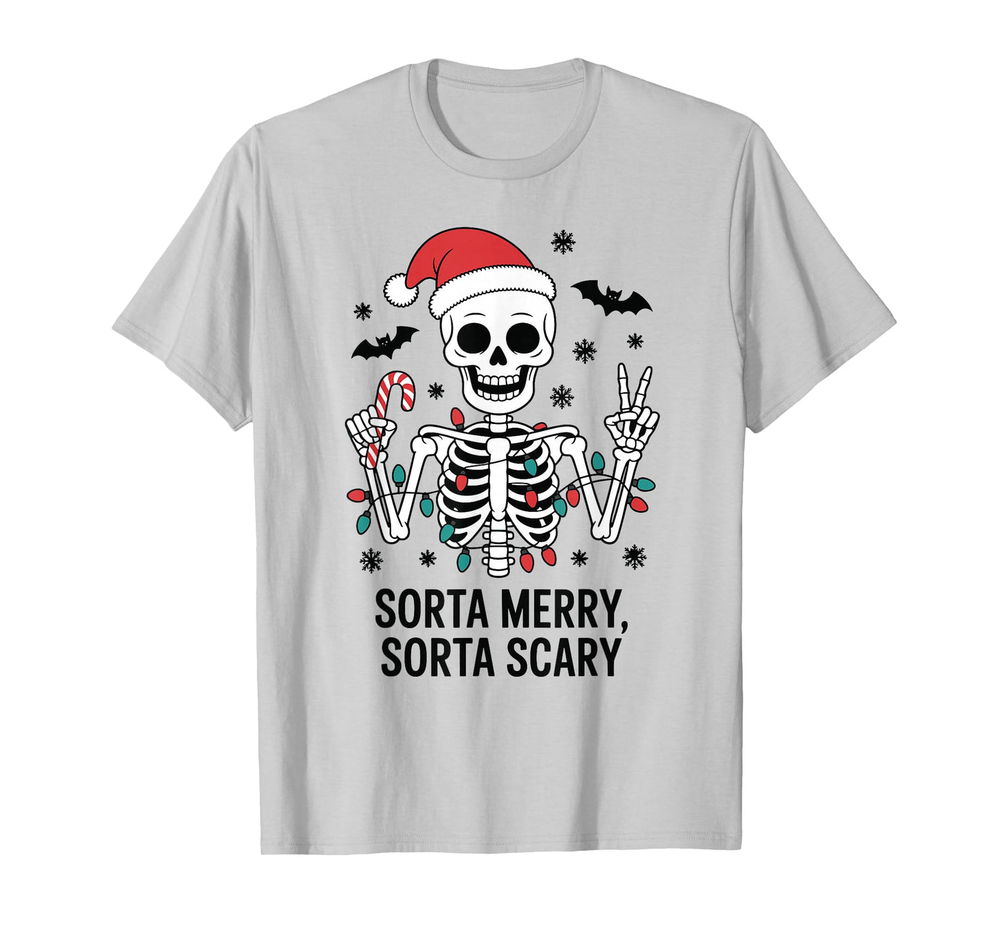 Sorta Merry Sorta Scary Skeleton Christmas T-Shirt