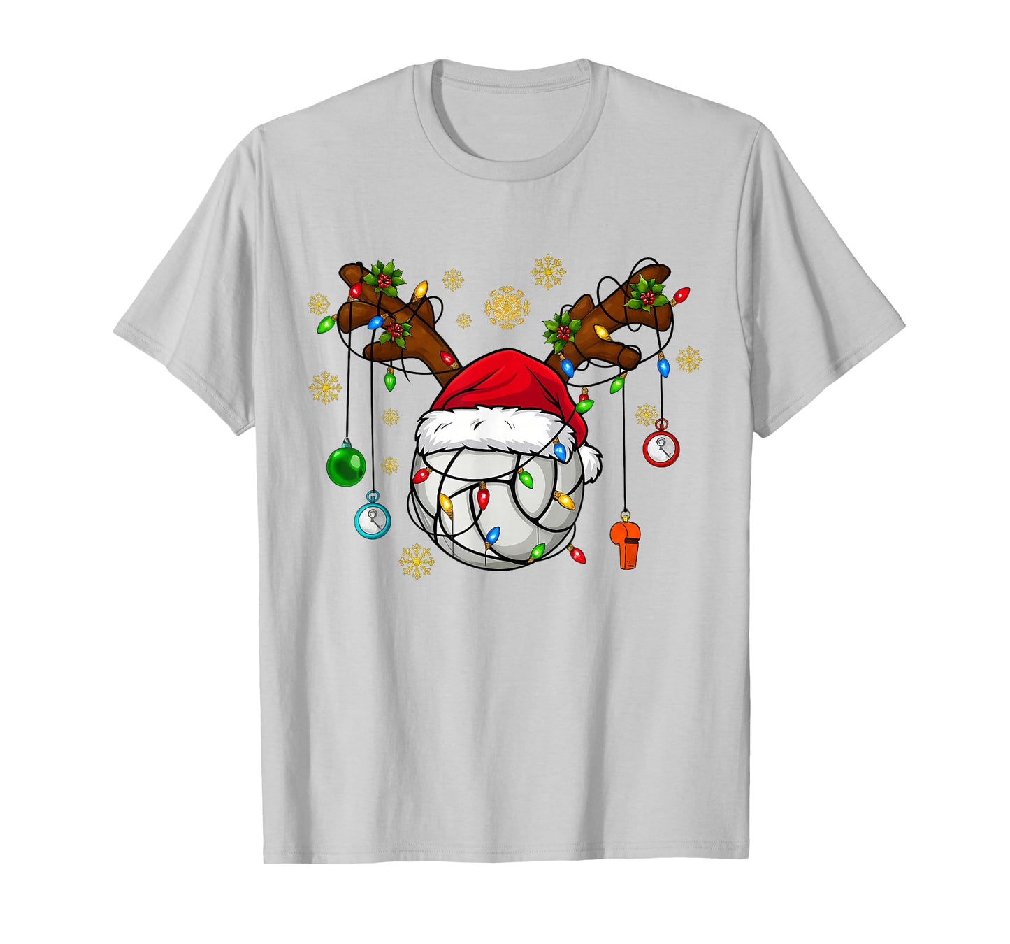 Christmas Volleyball Ball Santa Hat Funny Sport Xmas Girls T-Shirt