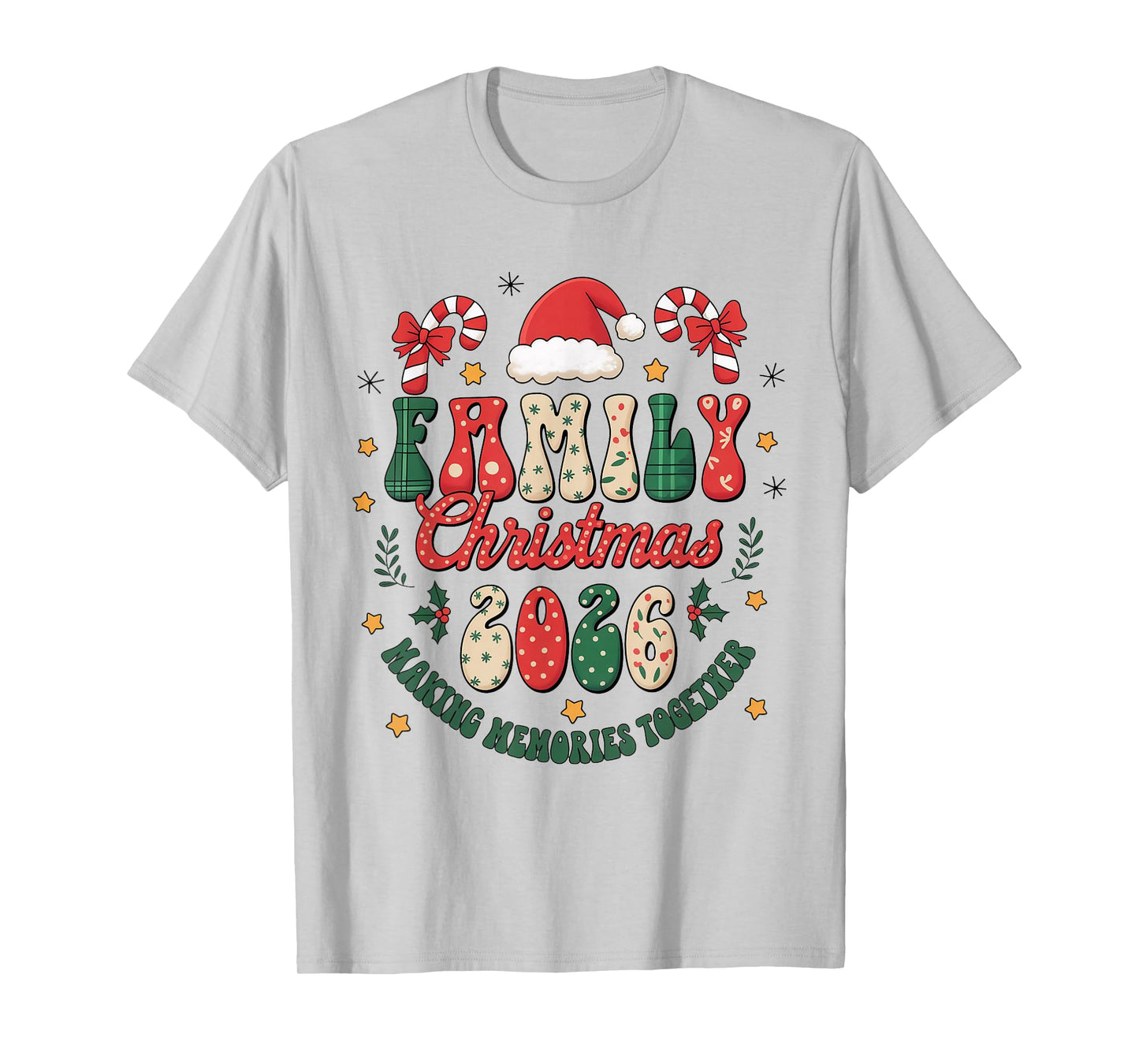 Family Christmas 2026 Santa Hat Matching Outfit Xmas Squad T-Shirt
