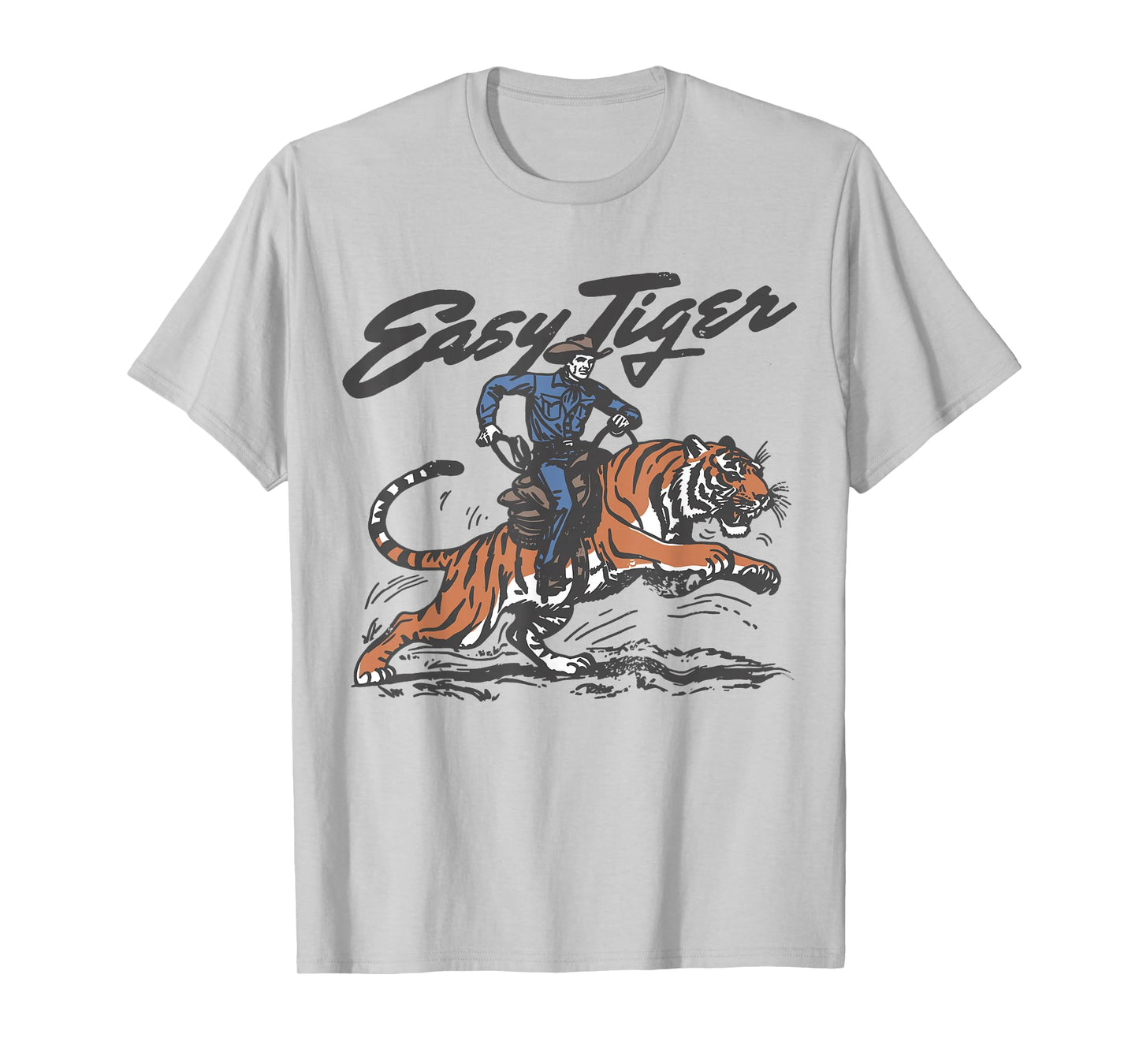 Easy Tiger Retro Cowboy Design Western Graphic T-Shirt
