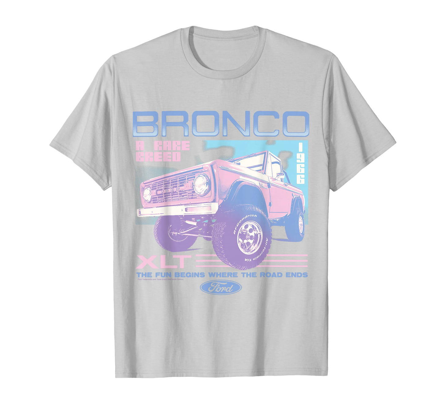 Ford - Pastel Bronco XLT Rare Breed Fun Begins 1966 T-Shirt
