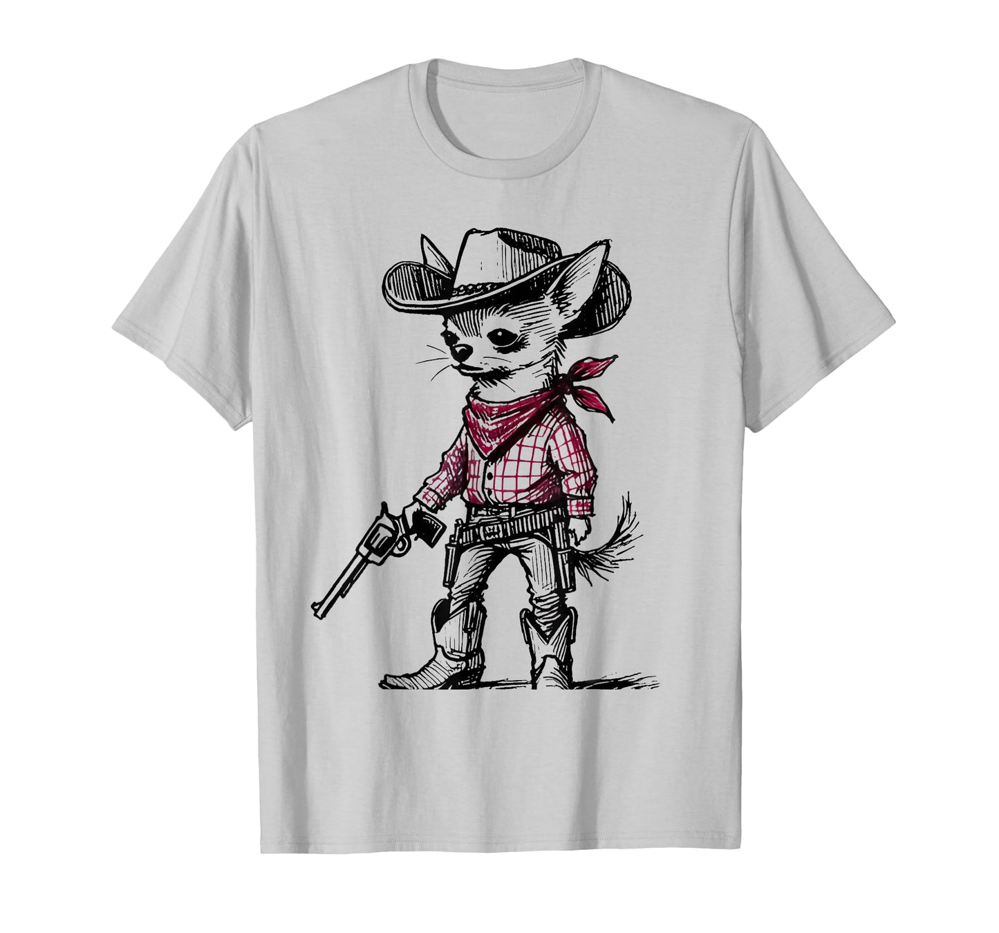 Cowboy Chihuahua Dog Funny Western Red Chihuahua Meme T-Shirt