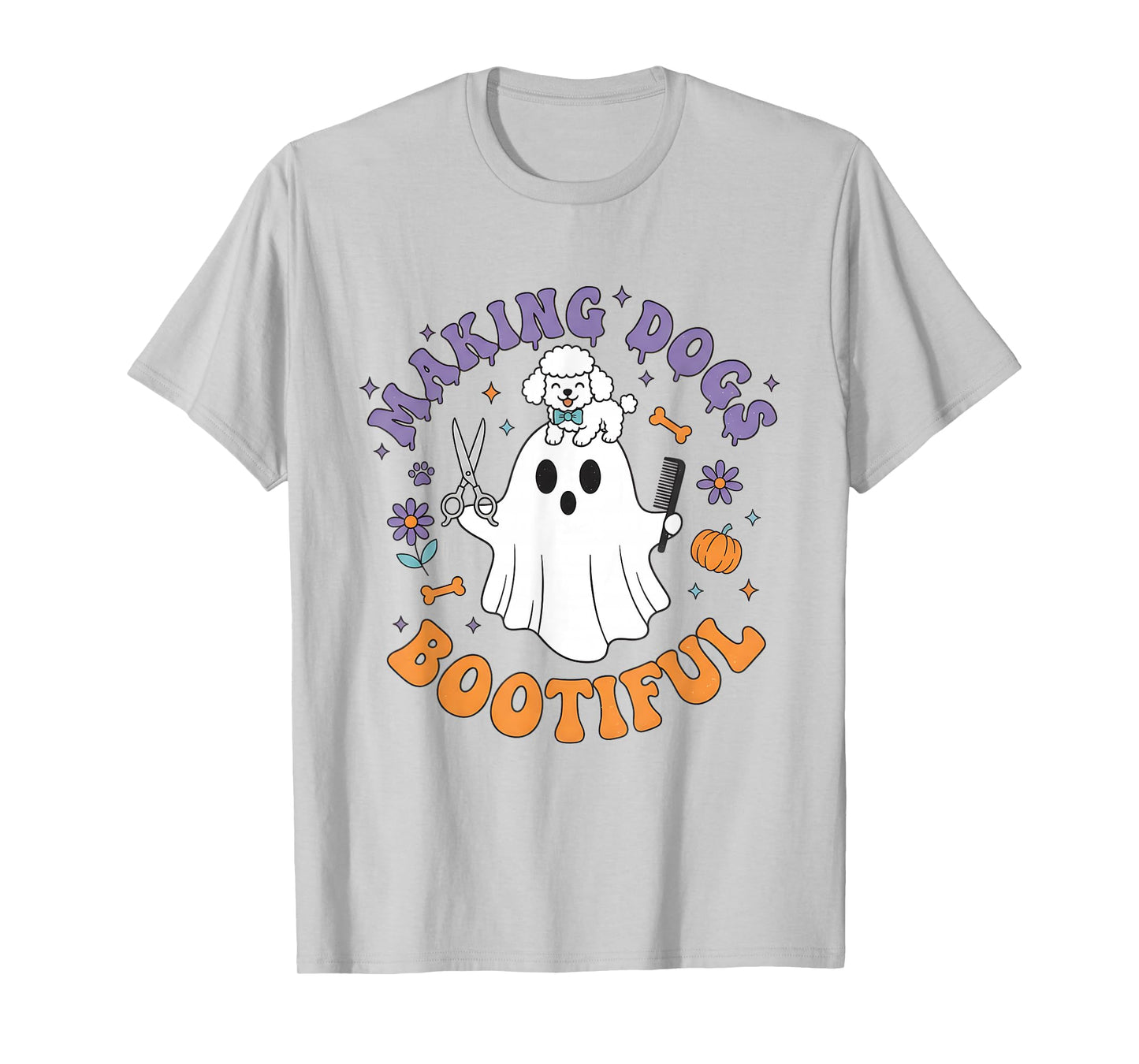 Making Dogs Bootiful Ghost Dog Groomer Halloween Costume T-Shirt