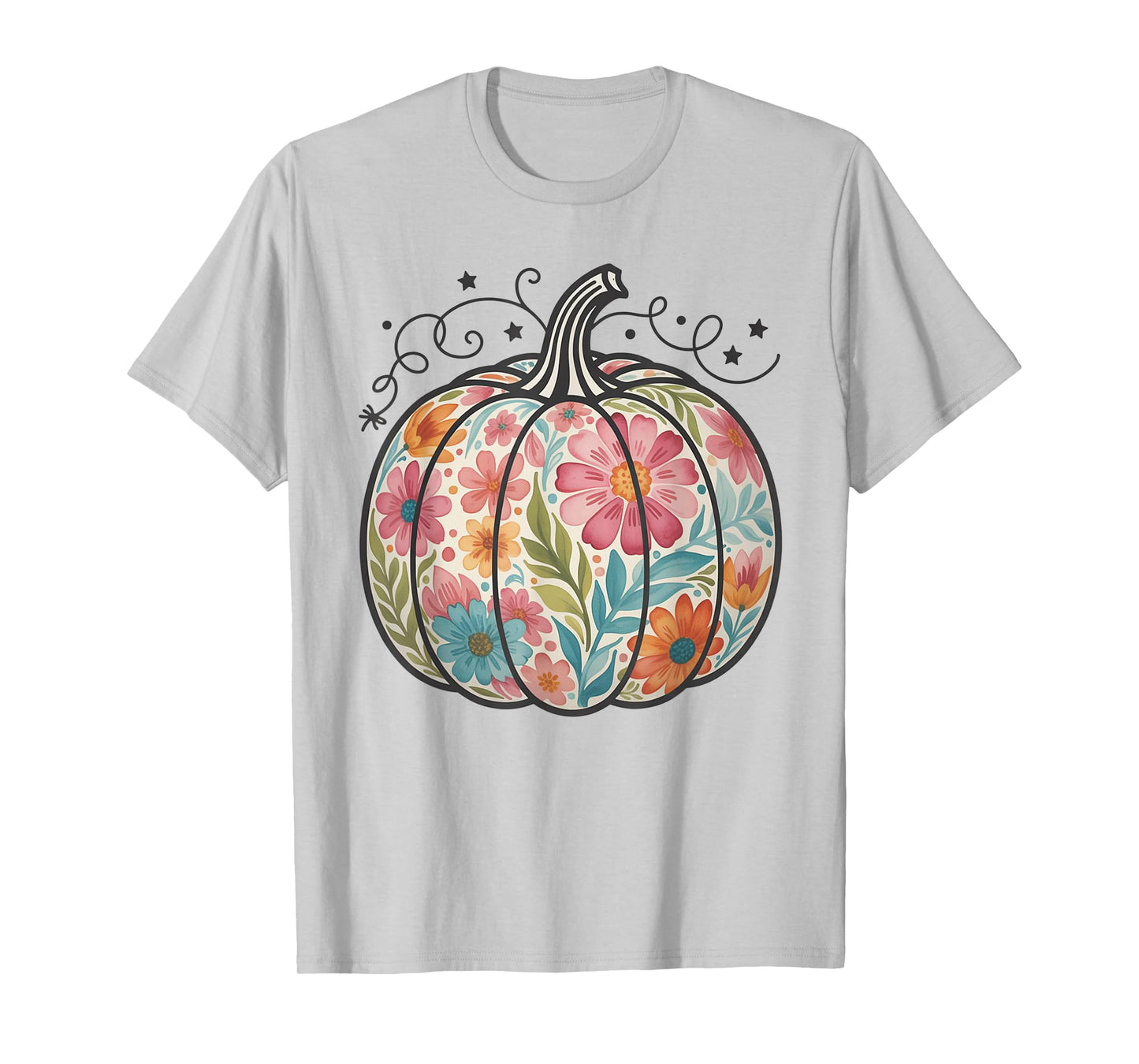 Floral Boho Pumpkin Preppy Fall Thanksgiving Cozy Season T-Shirt