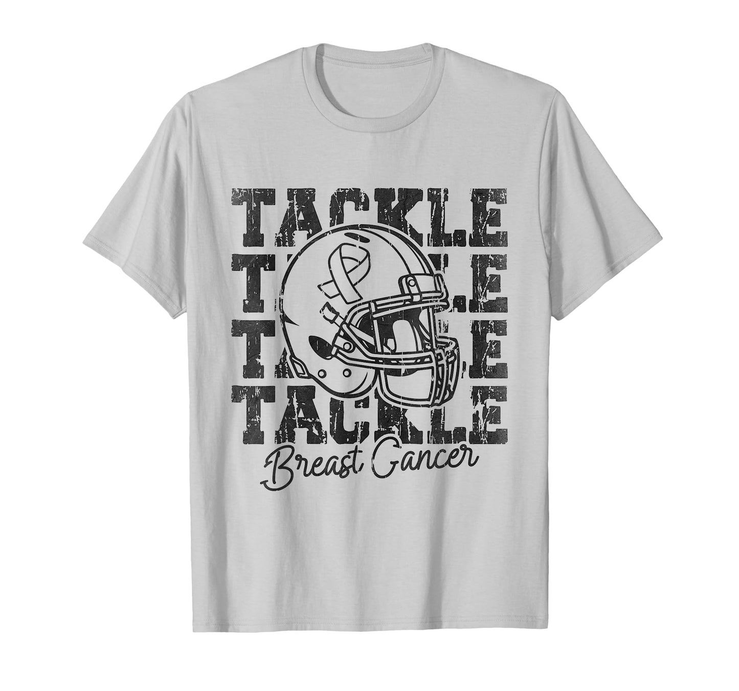Tackle Football Pink Ribbon Breast Cancer Awareness Women T-Shirt