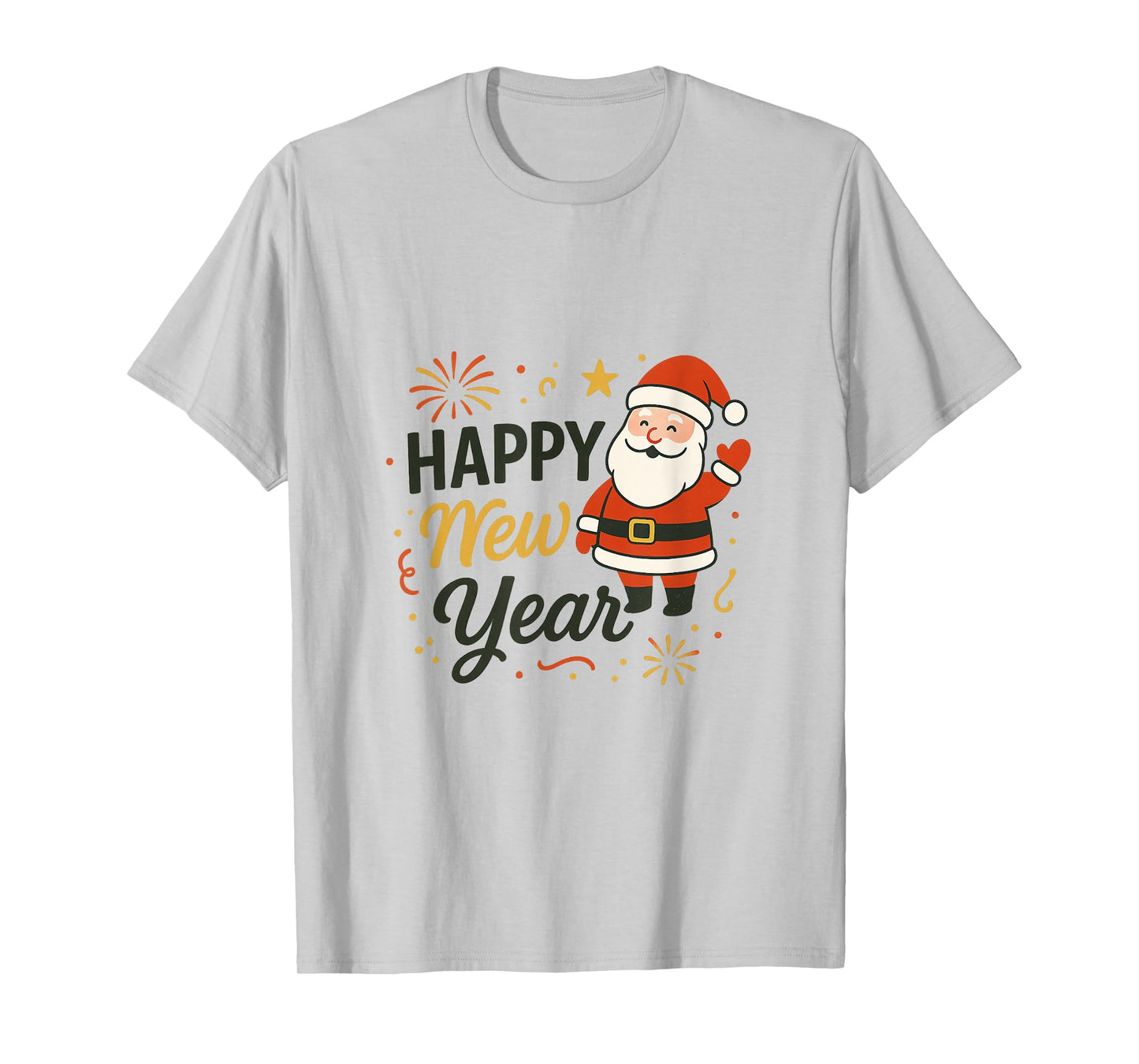 Cheerful Santa Claus Happy New Year Festive T-Shirt T-Shirt