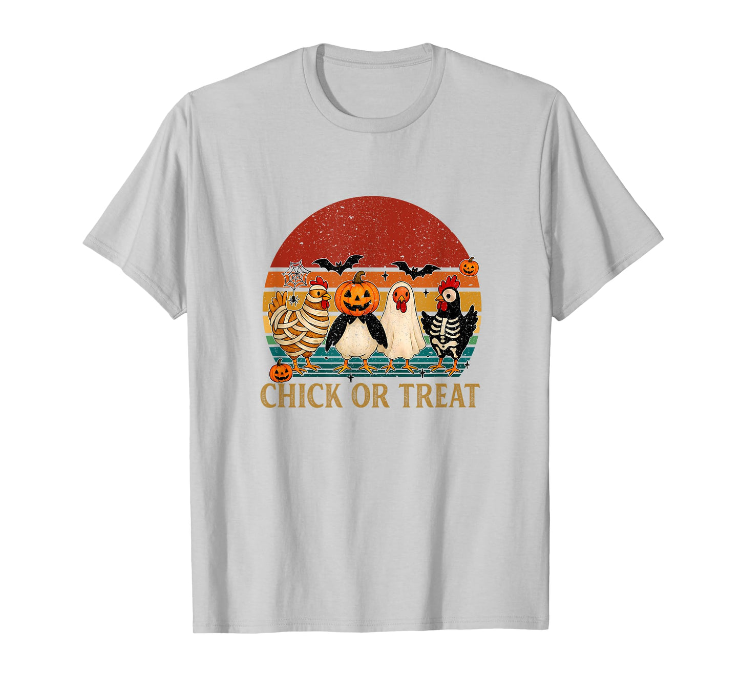 Chick Or Treat Pumpkin Spooky Witch Chicken Farmer T-Shirt