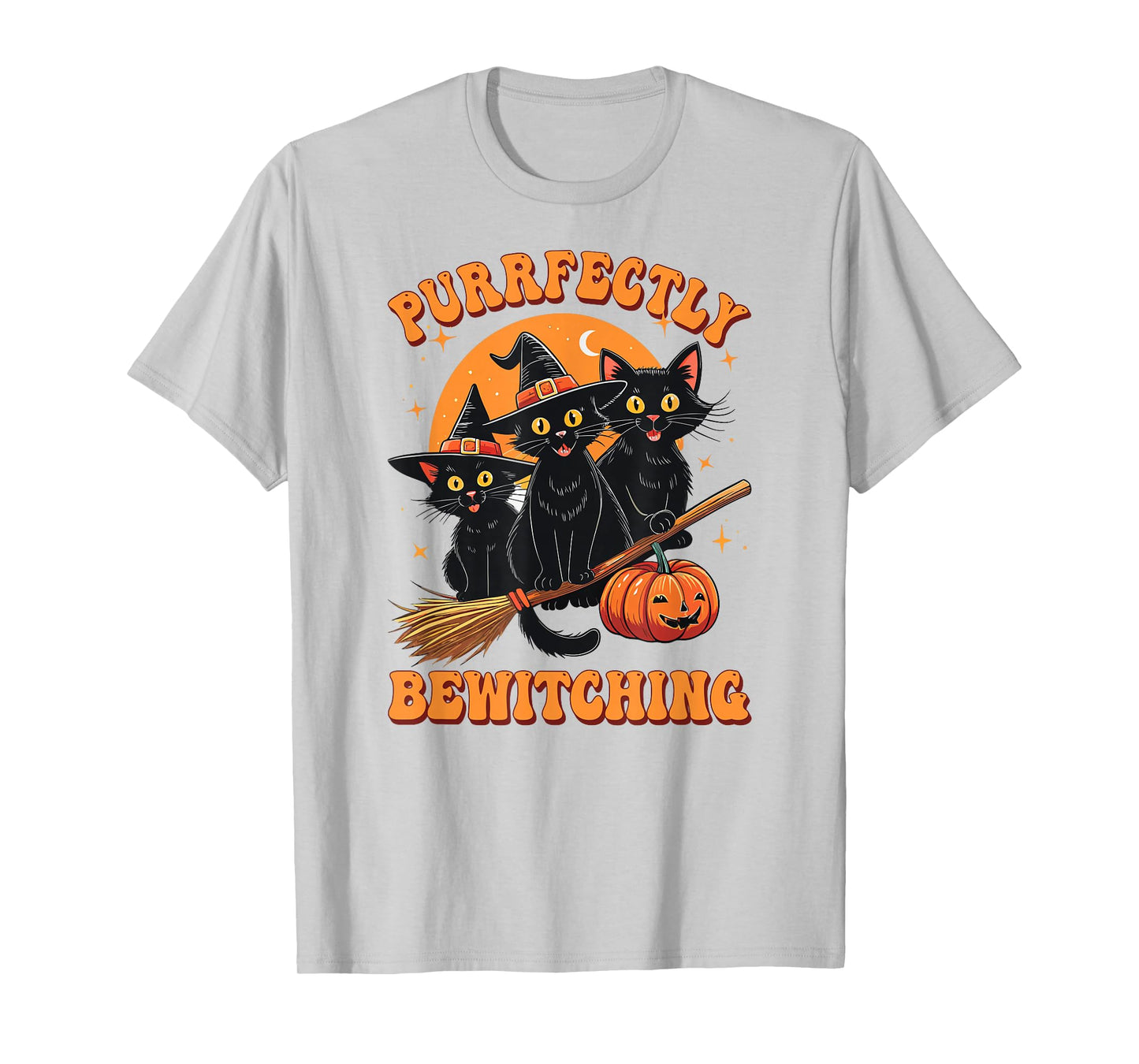 Funny Purrfectly Bewitching Black Cat Halloween Cat Mom T-Shirt