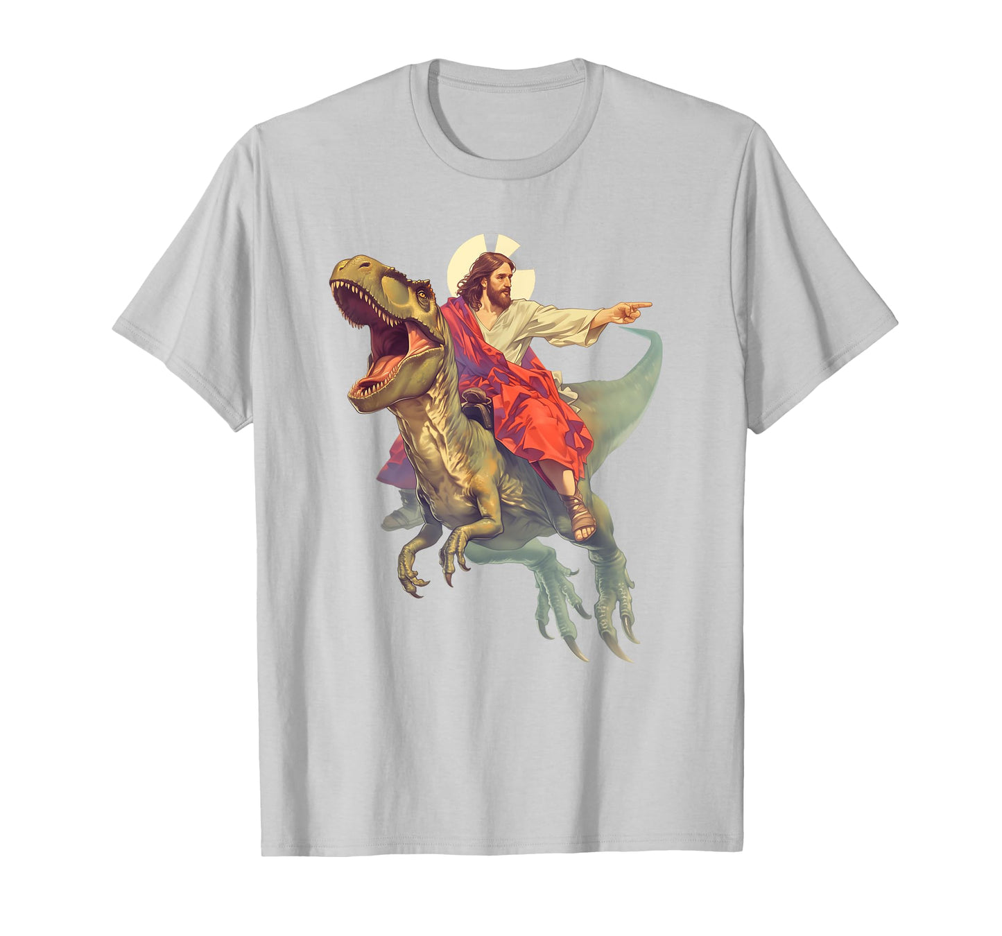 Jesus on Dinosaur | Funny Meme Oddly Specific Weird Ironic T-Shirt