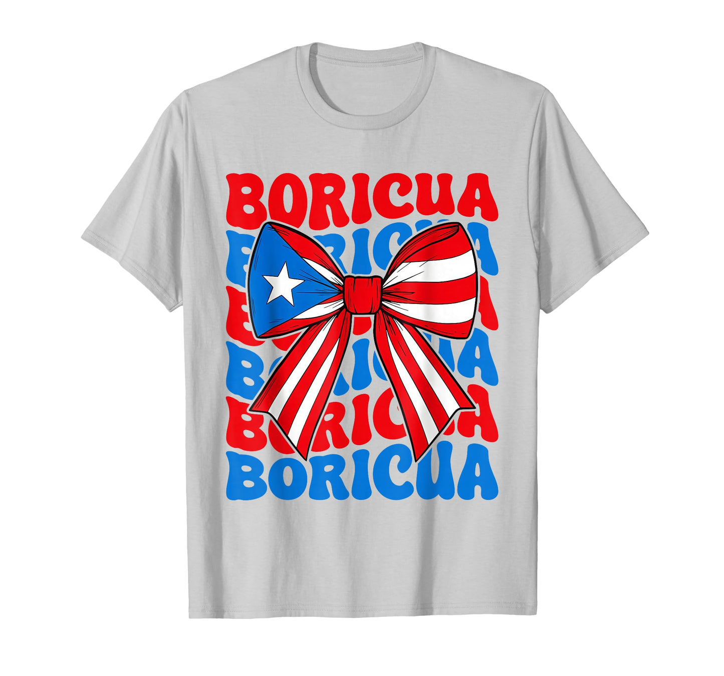 Boricua Women Girl Boricua Coquette Bow Puerto Rico Flag T-Shirt