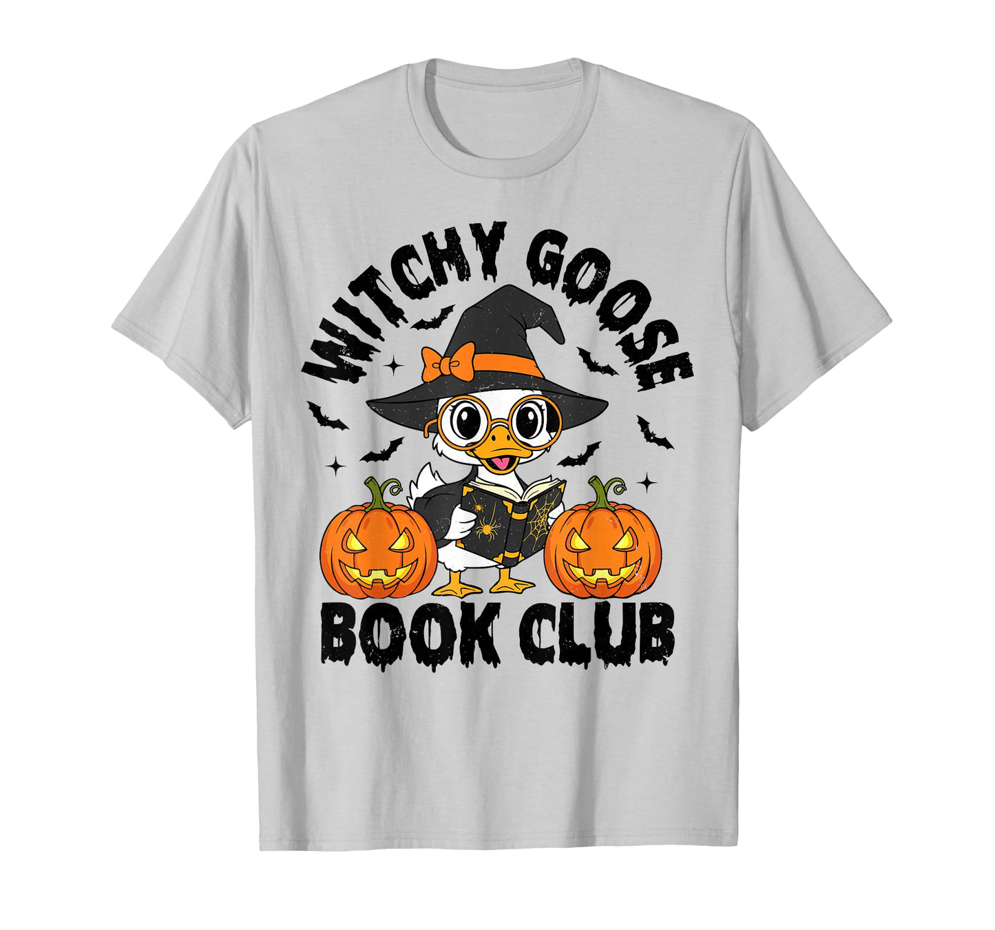 Witchy Goose Book Club Halloween Spooky Readers Fun T-Shirt