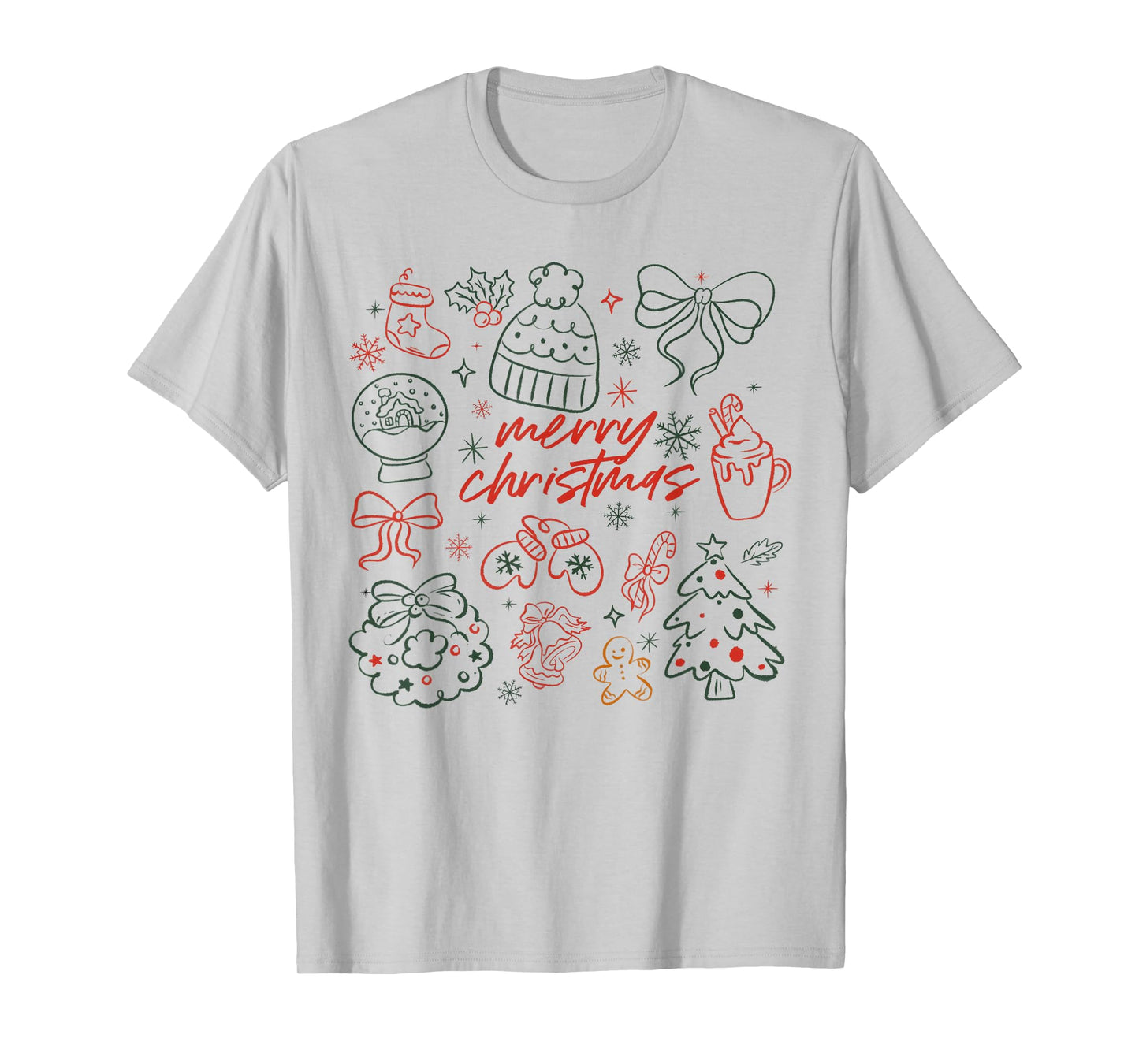 Merry Christmas Bow Santa Xmas Coquette Aesthetic Girl Women T-Shirt