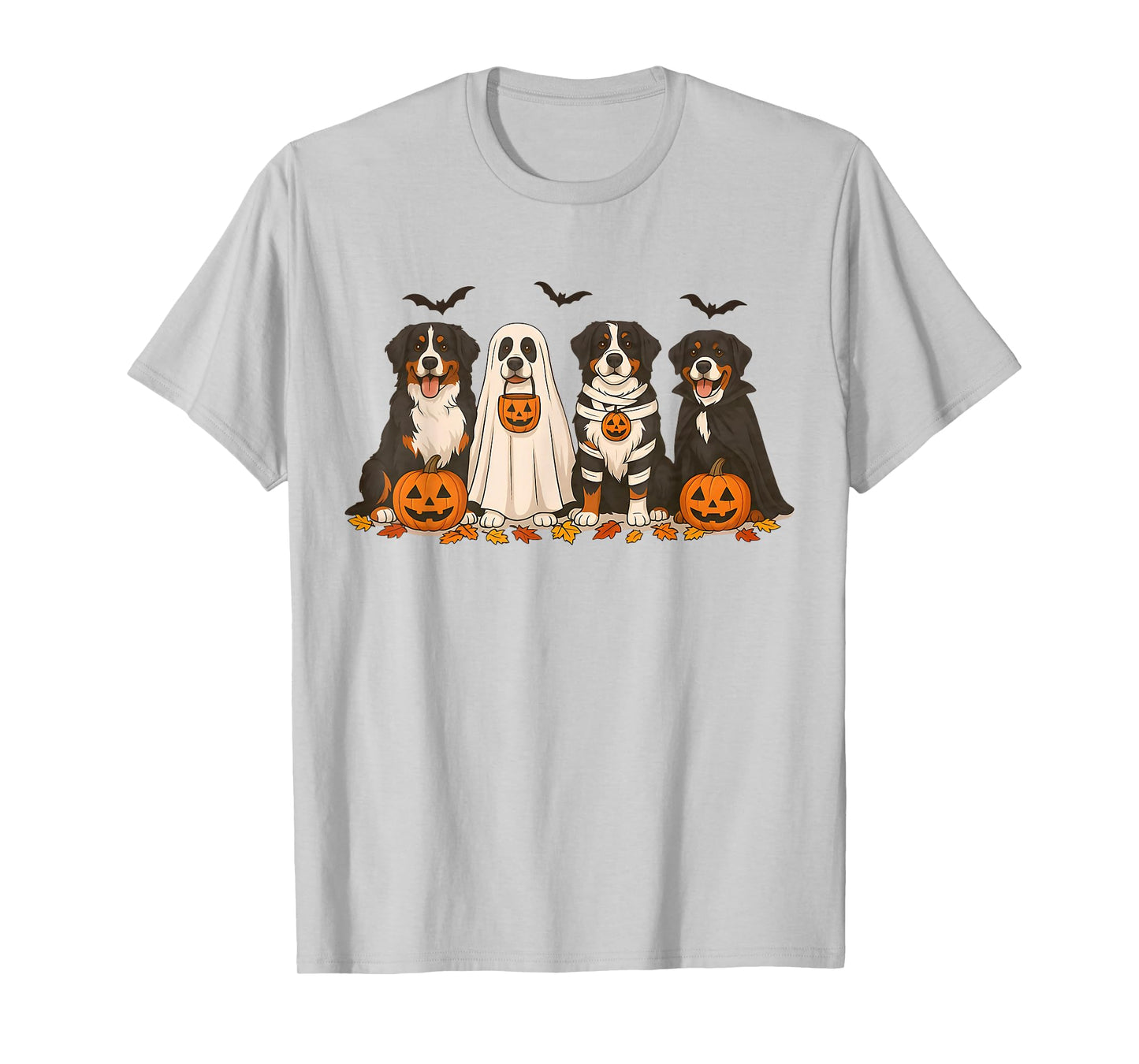 Retro Bernese Mountain Dog Halloween Funny Mummy Witch Ghost T-Shirt